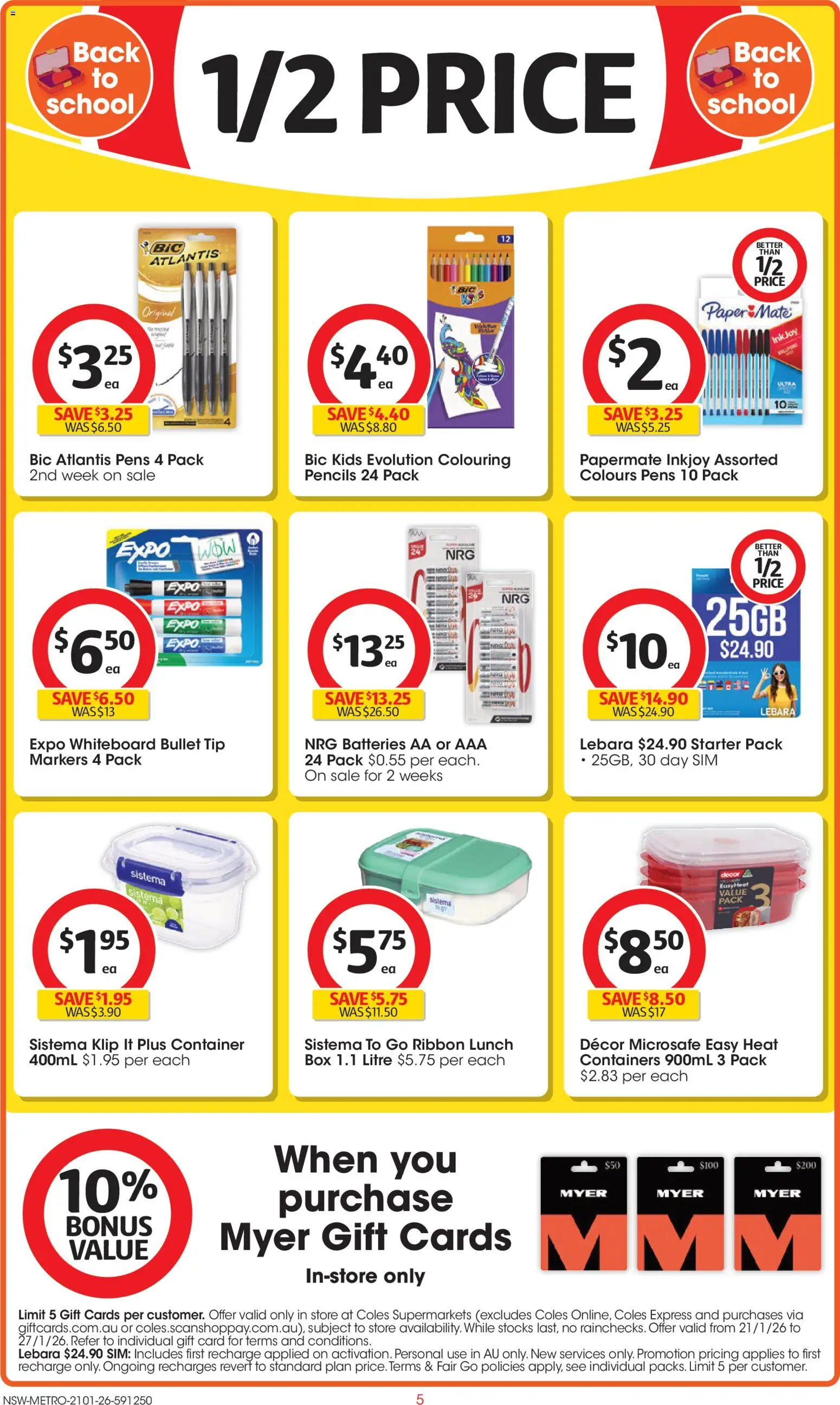 Coles  Catalogue  - page 5- valid from 21/01/2026
