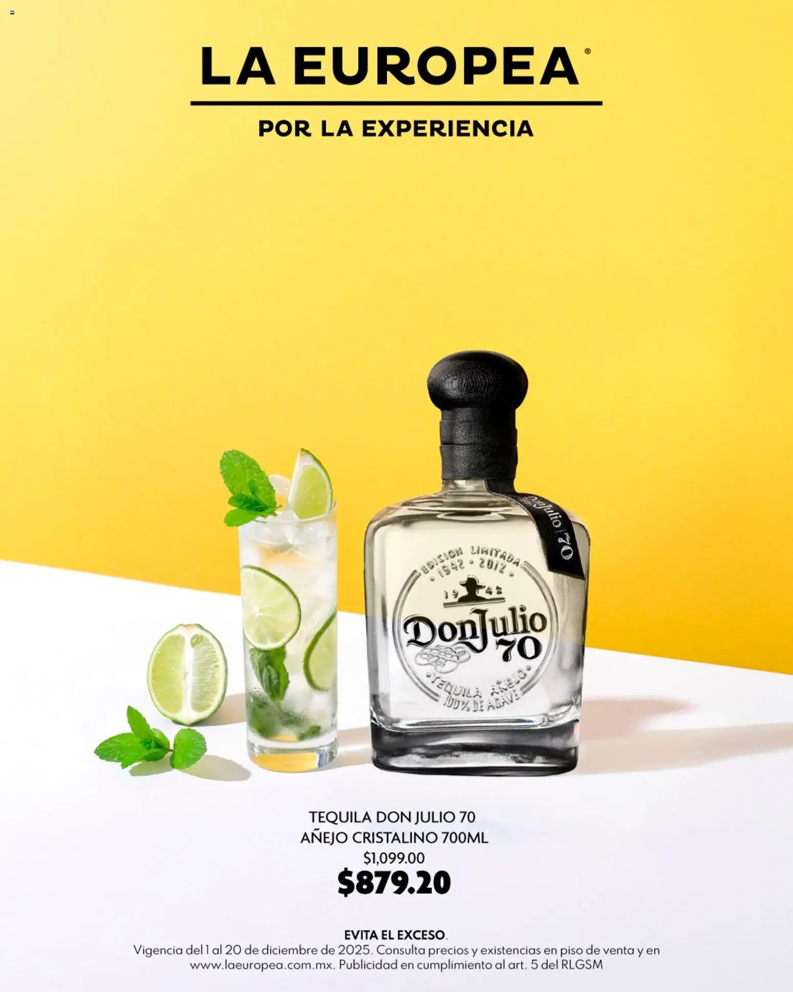 La Europea catálogo Tequila Don Julio 70 - página 1- válido desde 06/12/2025