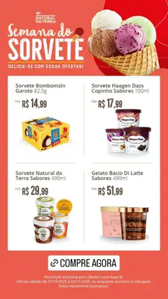 Pré-visualização Natural da Terra - Ofertas Semana do Sorvete válida a partir de 27/10/2025