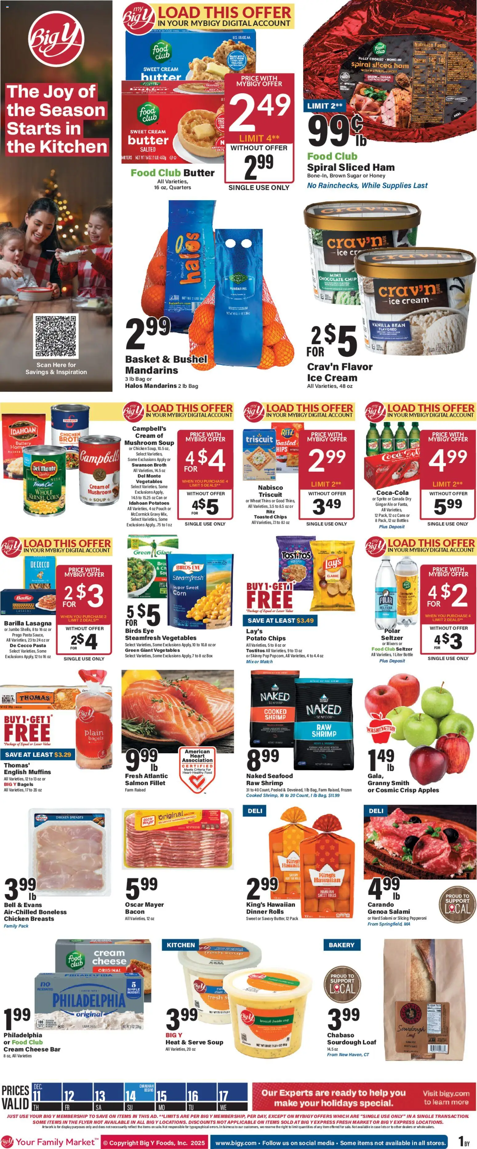 Big Y Weekly Ad - page 1- valid from 12/11/2025