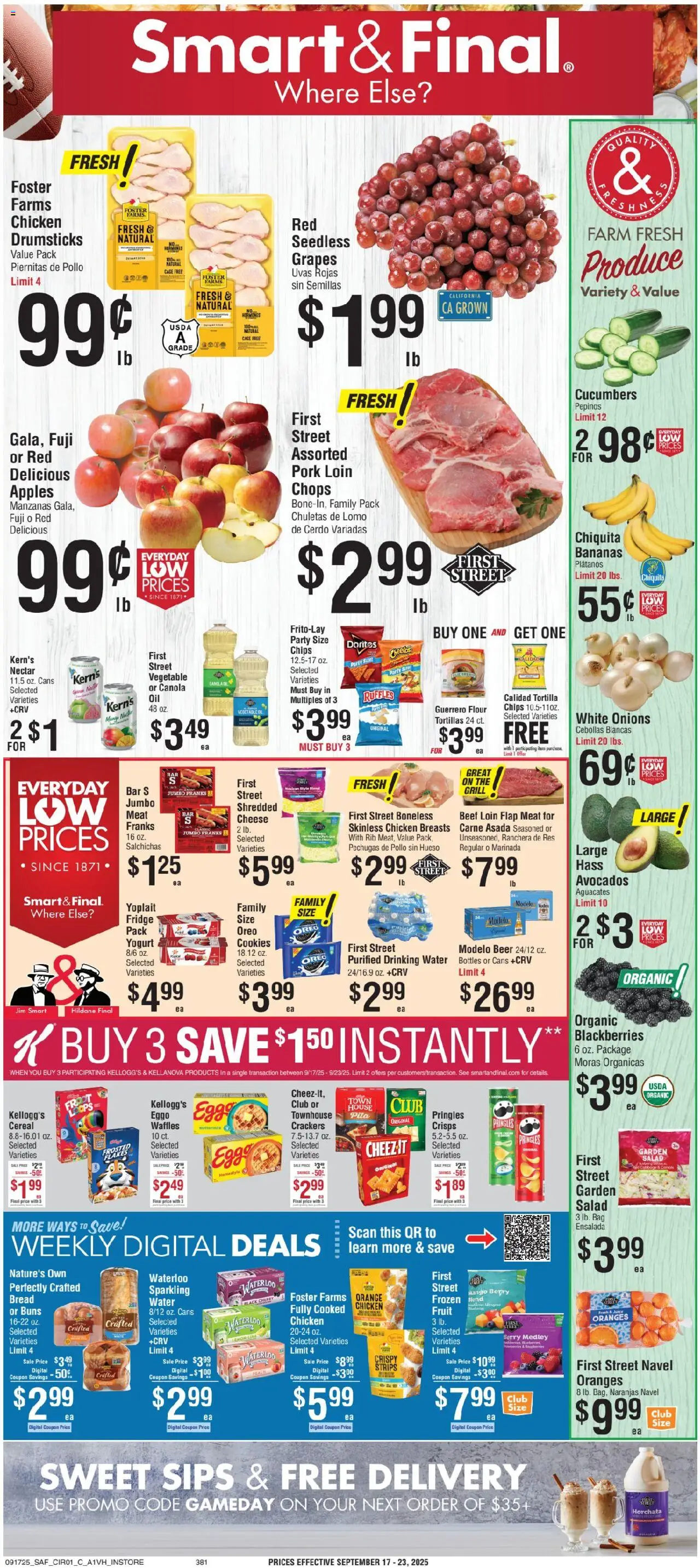 Smart & Final Weekly Ad - page 1- valid from 09/17/2025
