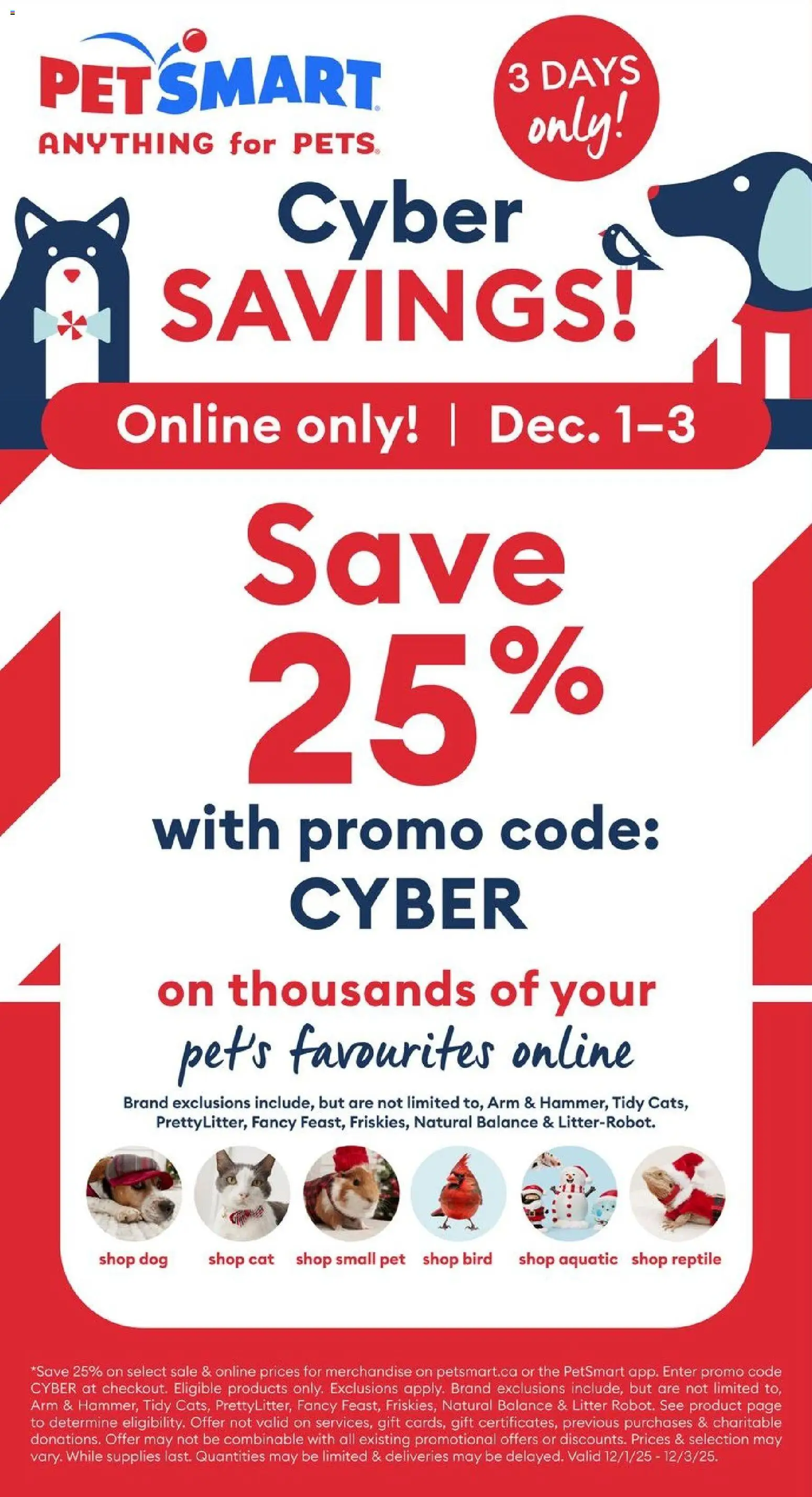 Petsmart - Cyber Monday - page 1- valid from Dec 1, 2025