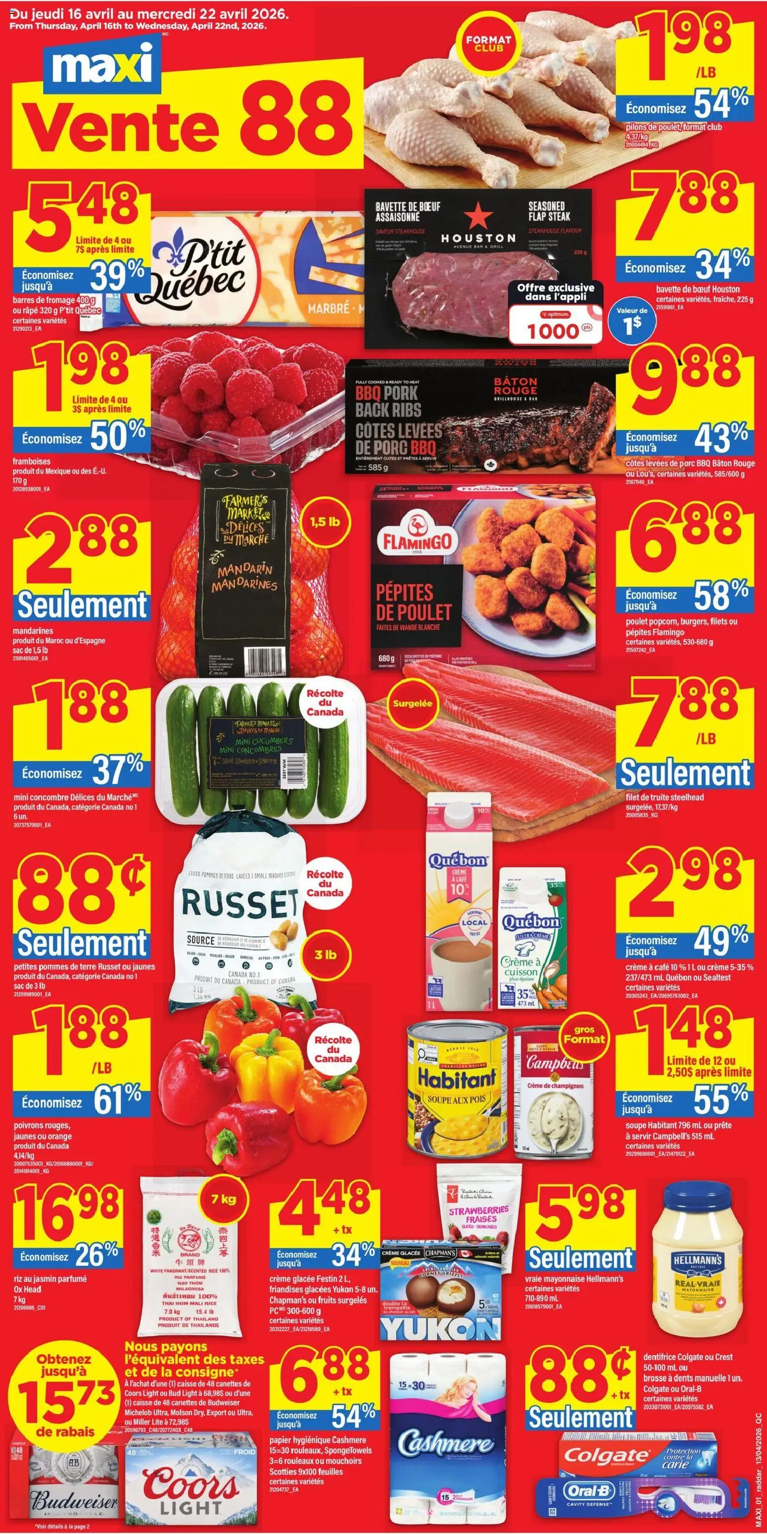 Maxi weekly flyer / circulaire - page 1- valid from Apr 16, 2026