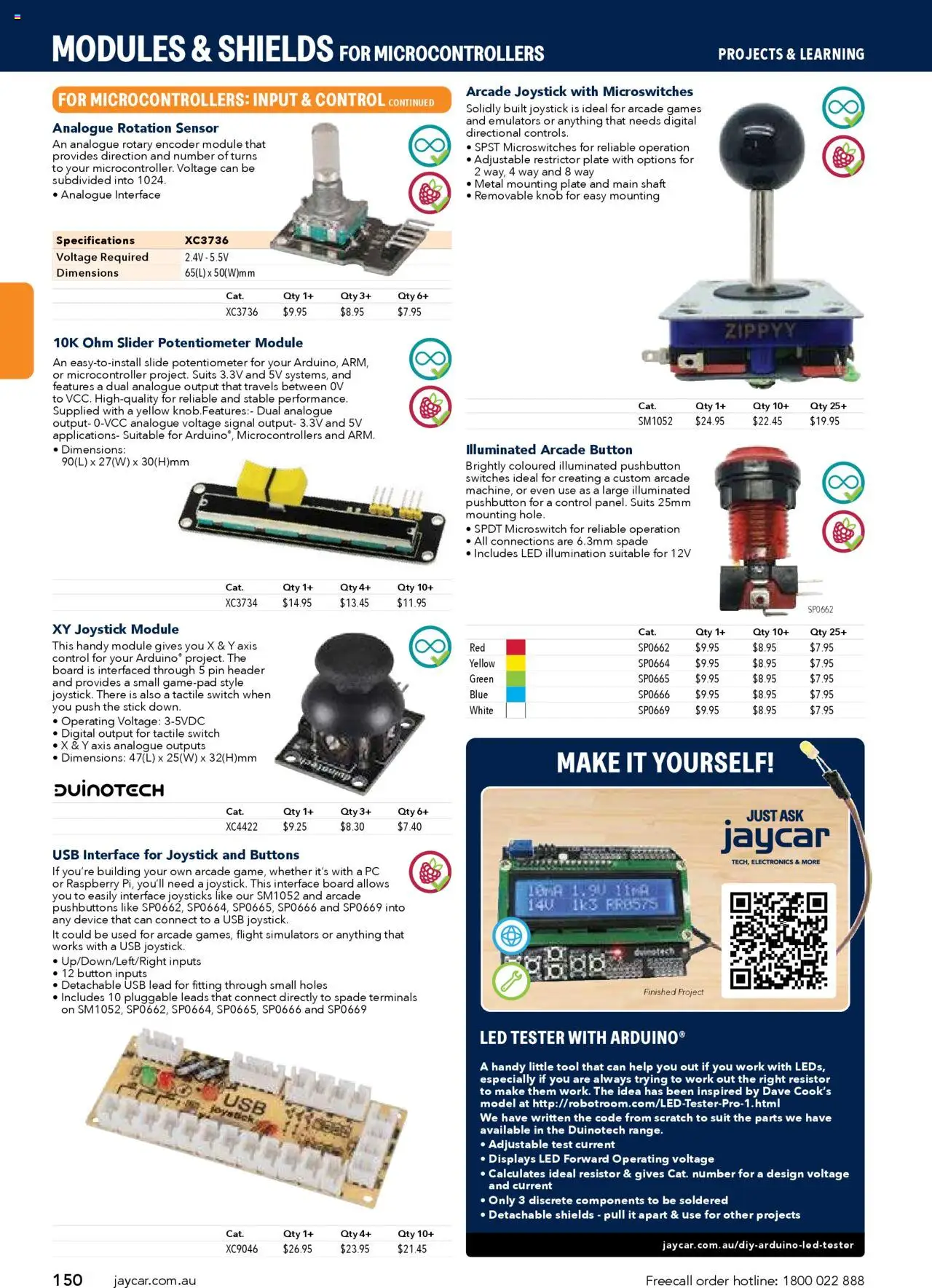 Jaycar Engineering & Scientific Catalogue 2025/2026  - page 150- valid from 09/07/2025