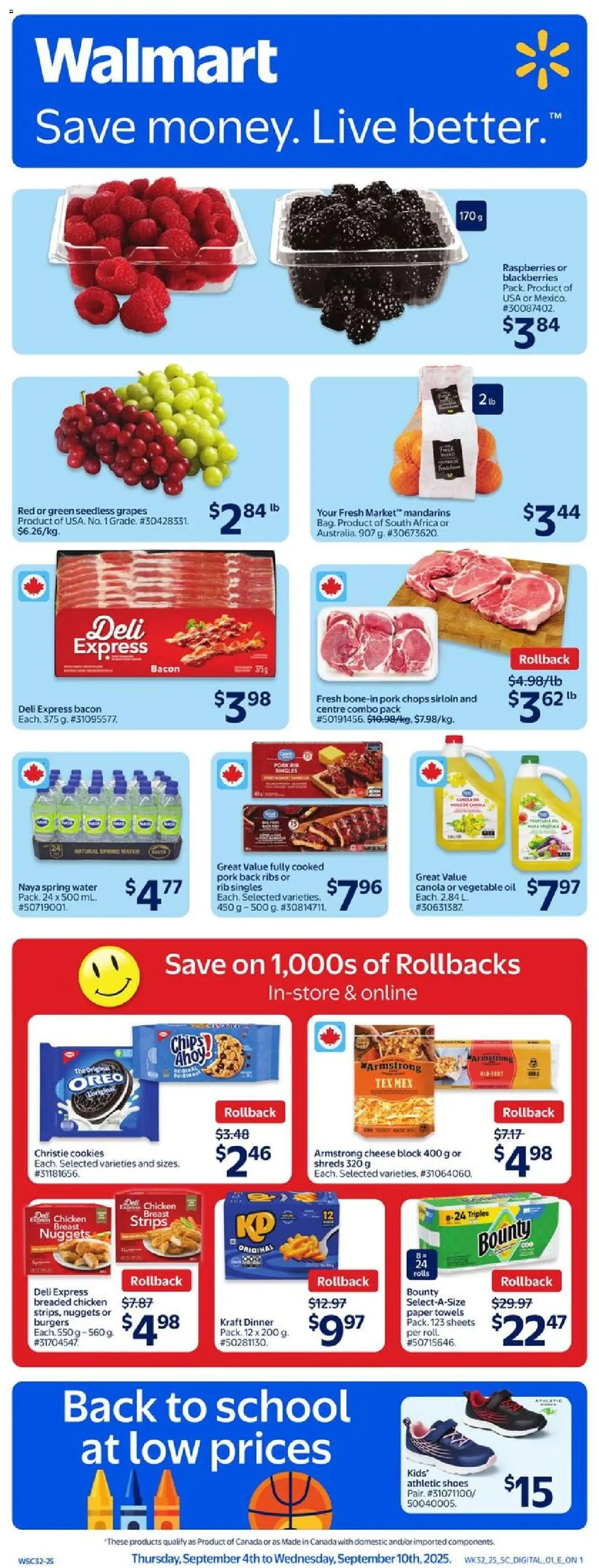 Walmart weekly flyer - page 1- valid from Sep 4, 2025