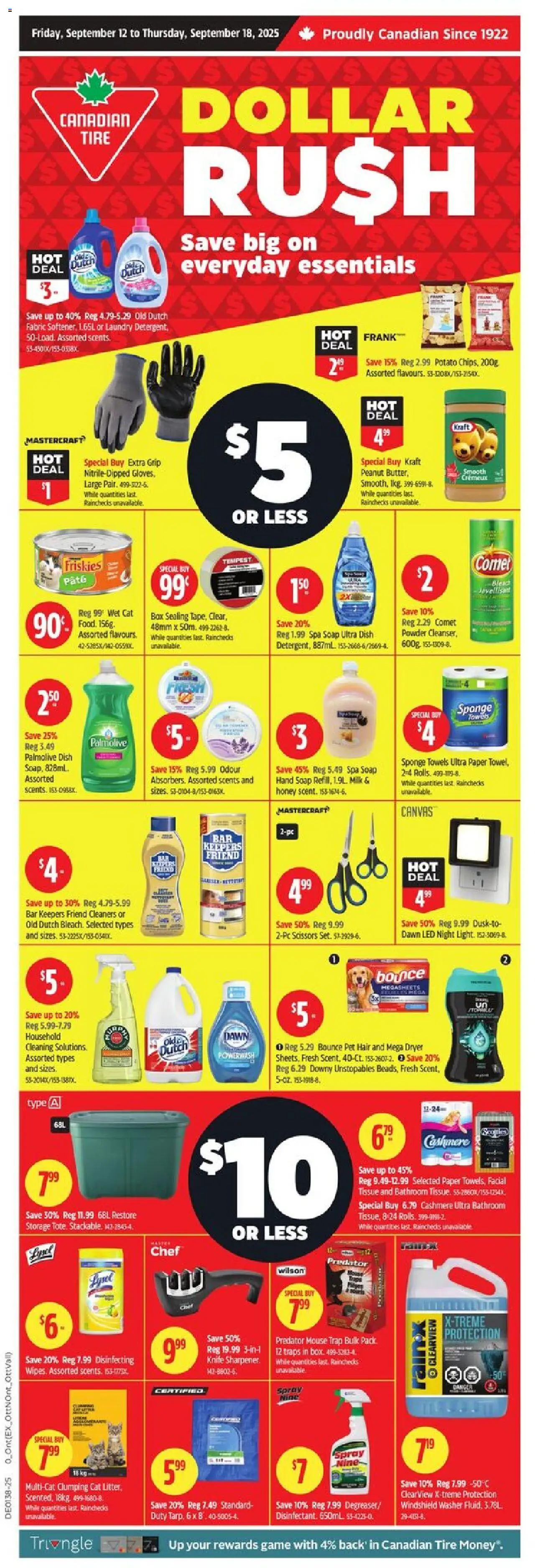Canadian Tire weekly flyer / circulaire - page 1- valid from Sep 12, 2025