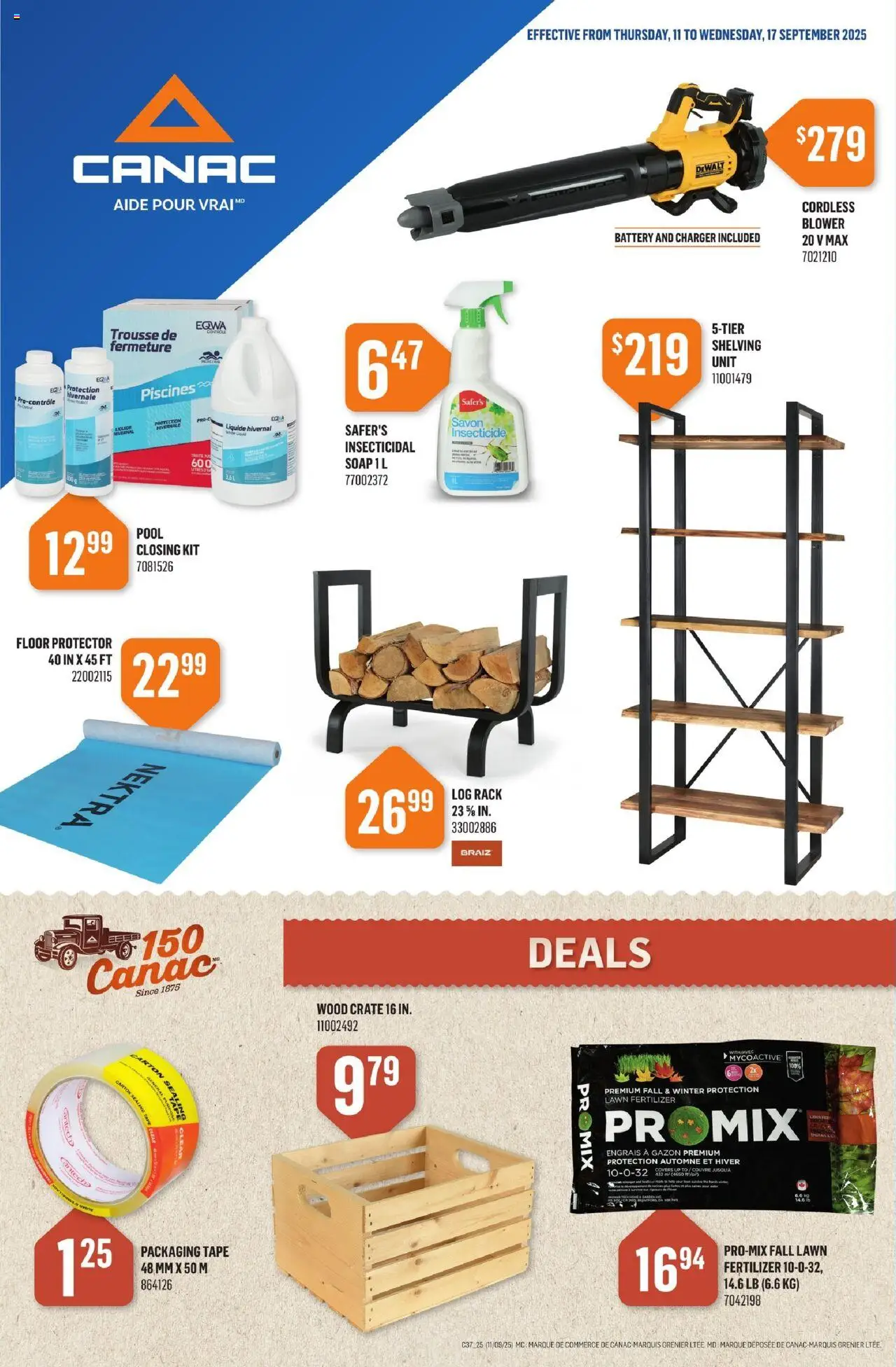 Canac weekly flyer - page 1- valid from Sep 11, 2025
