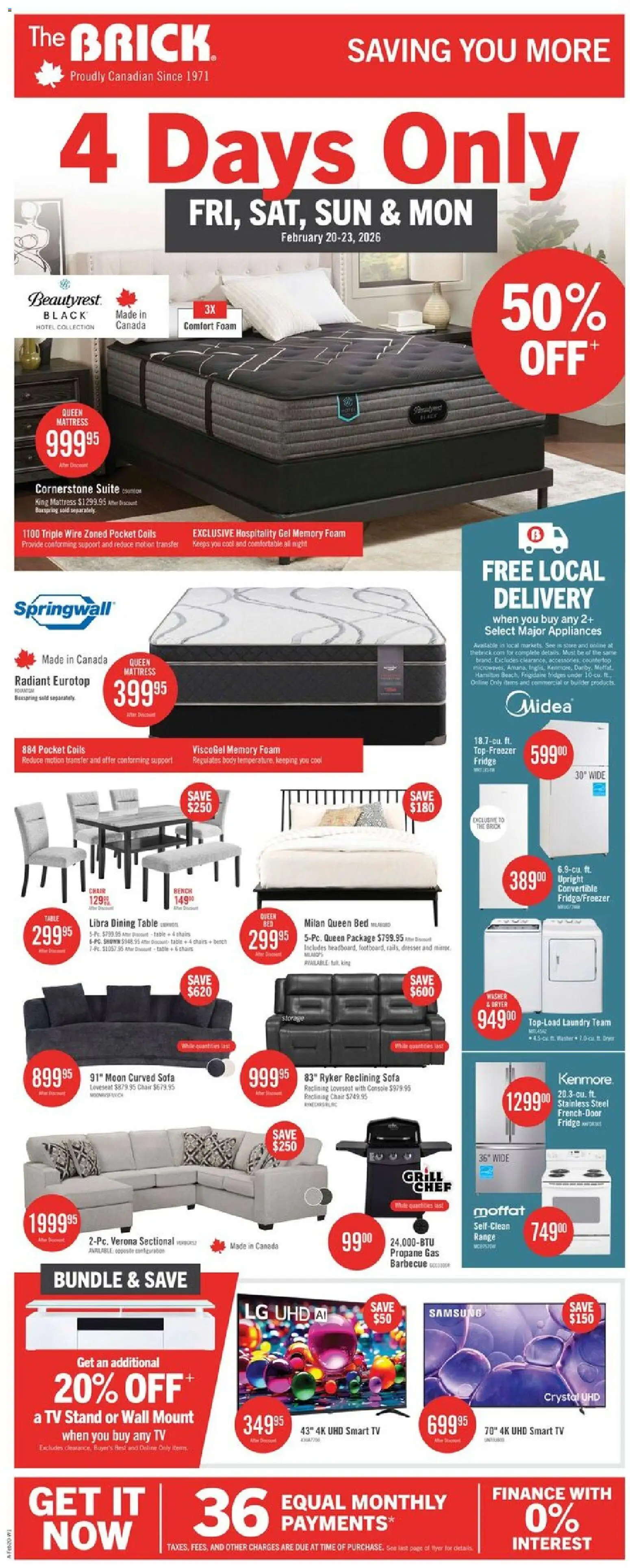 The Brick weekly flyer / circulaire - page 1- valid from Feb 18, 2026