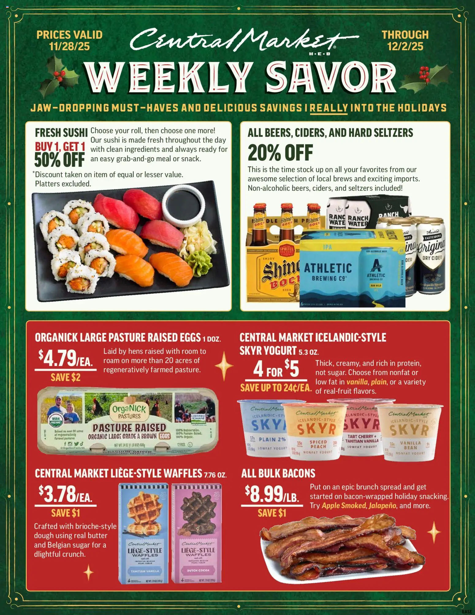 Central Market Weekly Ad - page 1- valid from 11/28/2025