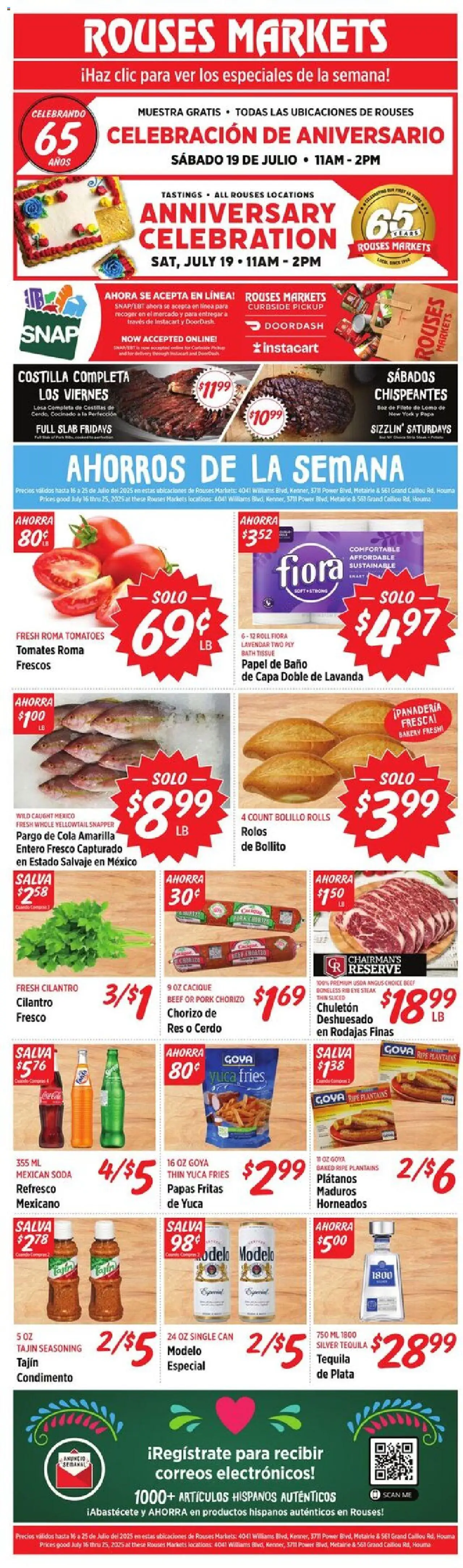 Rouses Ad - page 1- valid from 07/16/2025
