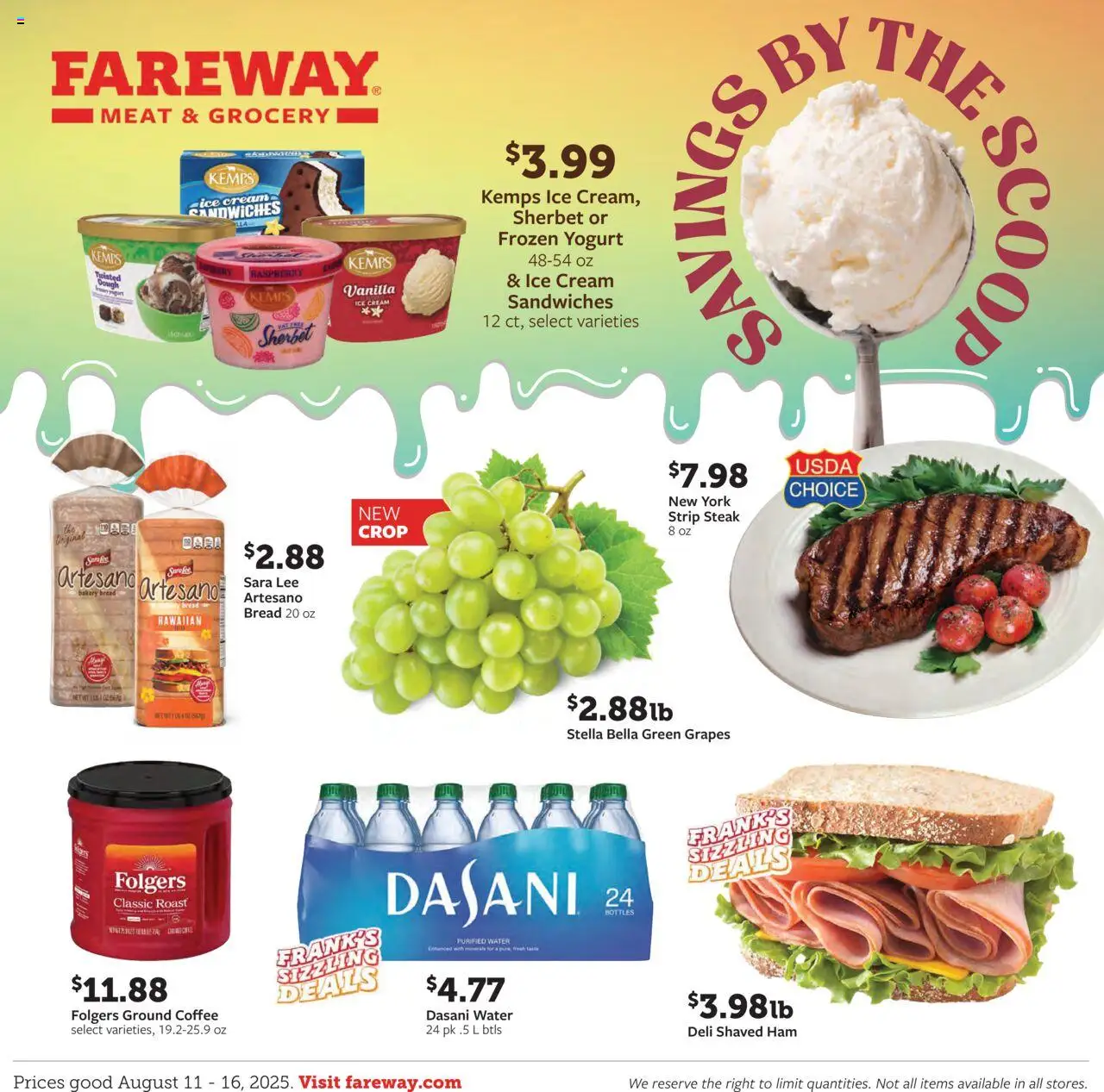 Fareway Weekly Ad - page 1- valid from 08/11/2025