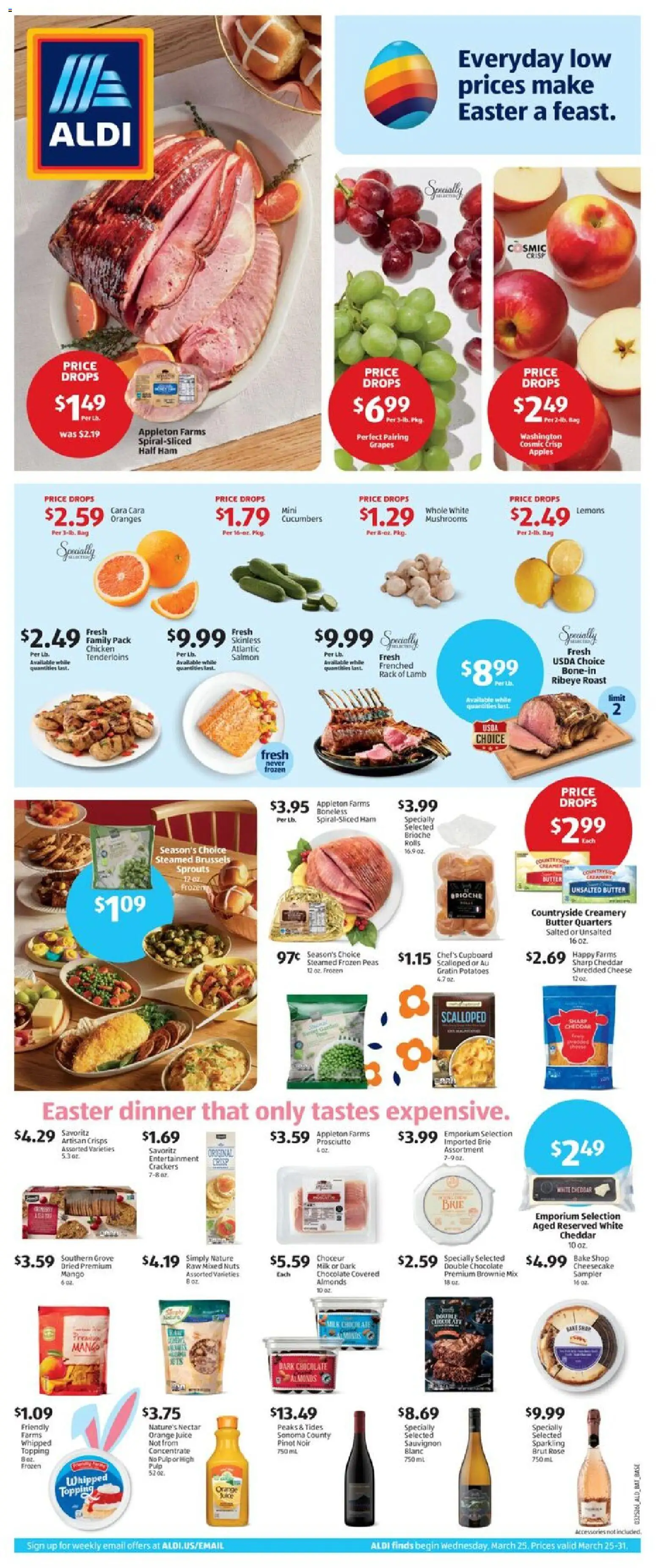 Aldi Weekly Ad - page 1- valid from 03/25/2026