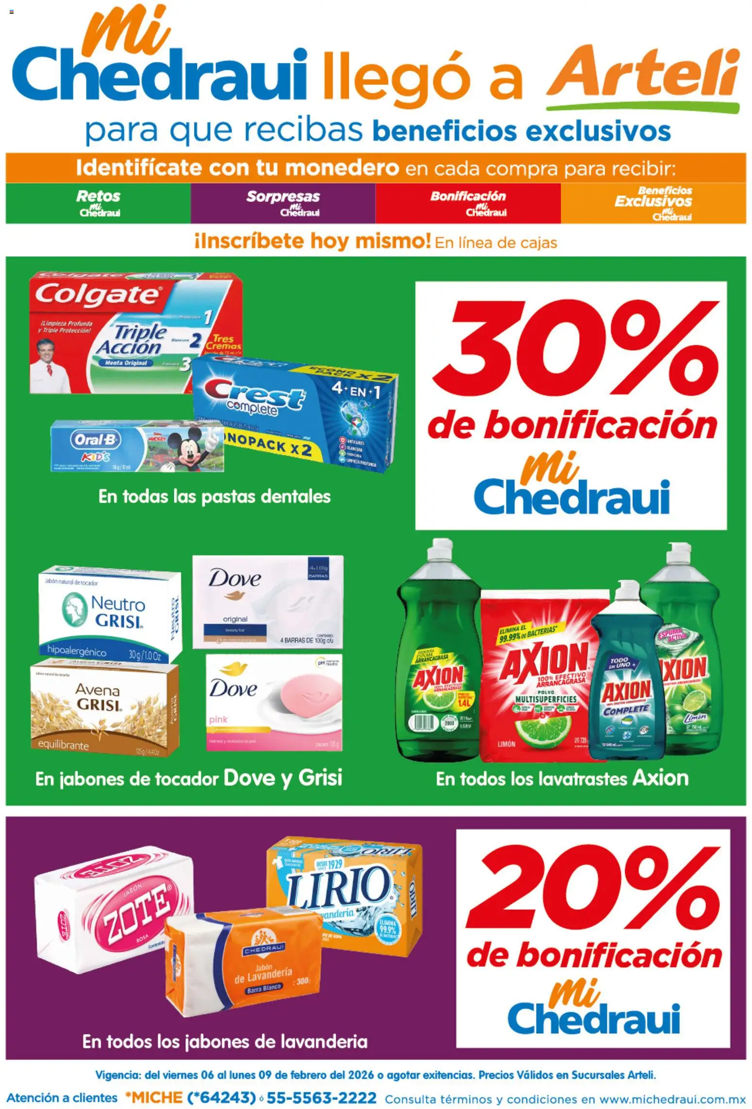 Arteli folleto MiChedraui - página 1- válido desde 06/02/2026