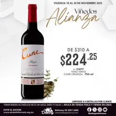 Bodegas Alianza Viñedos válido desde 18/11/2025
