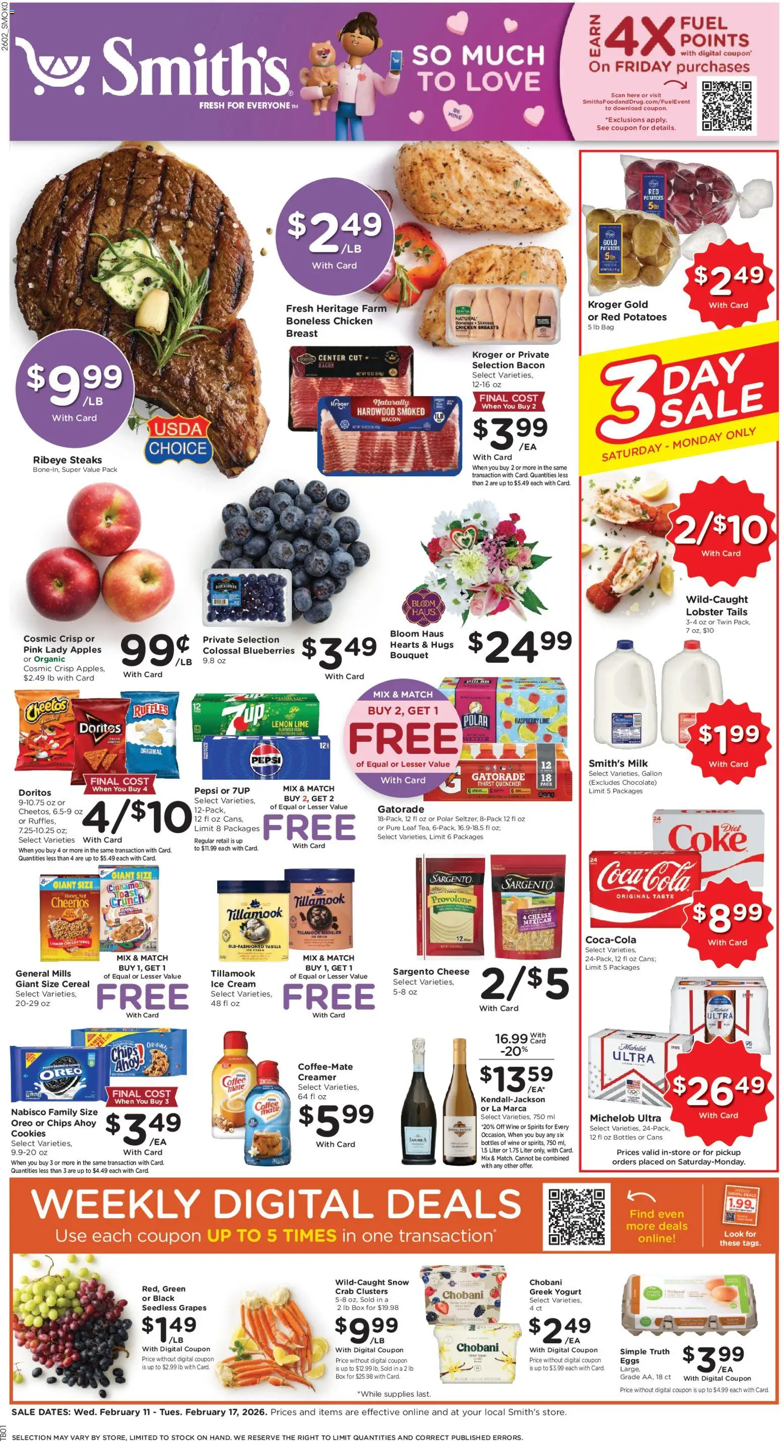 Smith's Weekly Ad - WY - page 1- valid from 02/11/2026