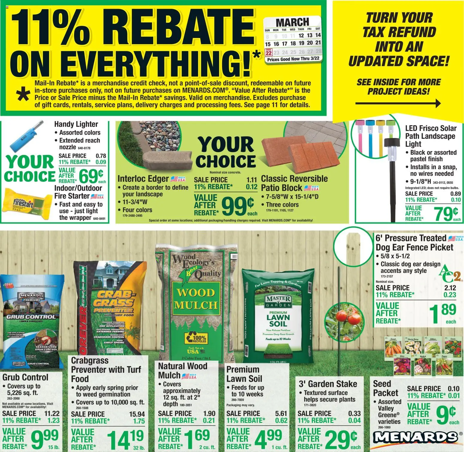 Menards Weekly Ad - page 1- valid from 03/11/2026