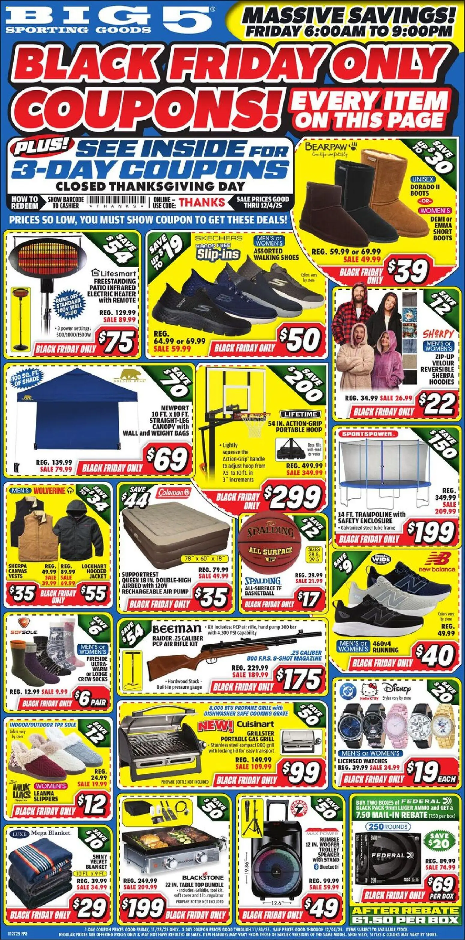 Big 5 Sporting Goods Black Friday - page 1- valid from 11/27/2025