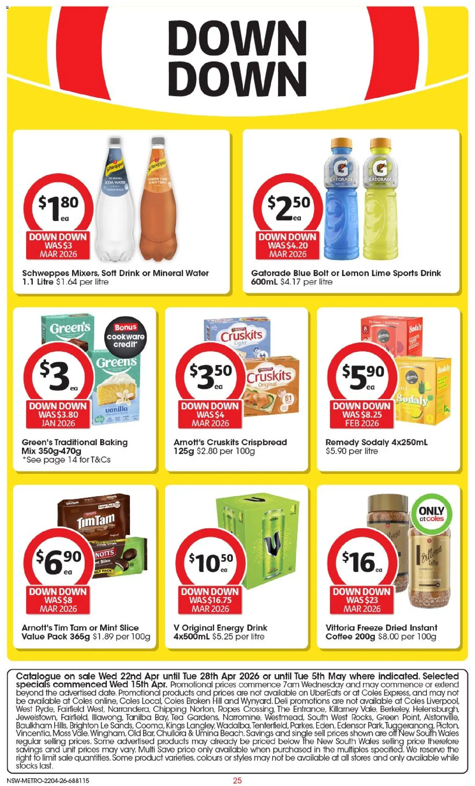 Coles catalogue  - page 25- valid from 22/04/2026