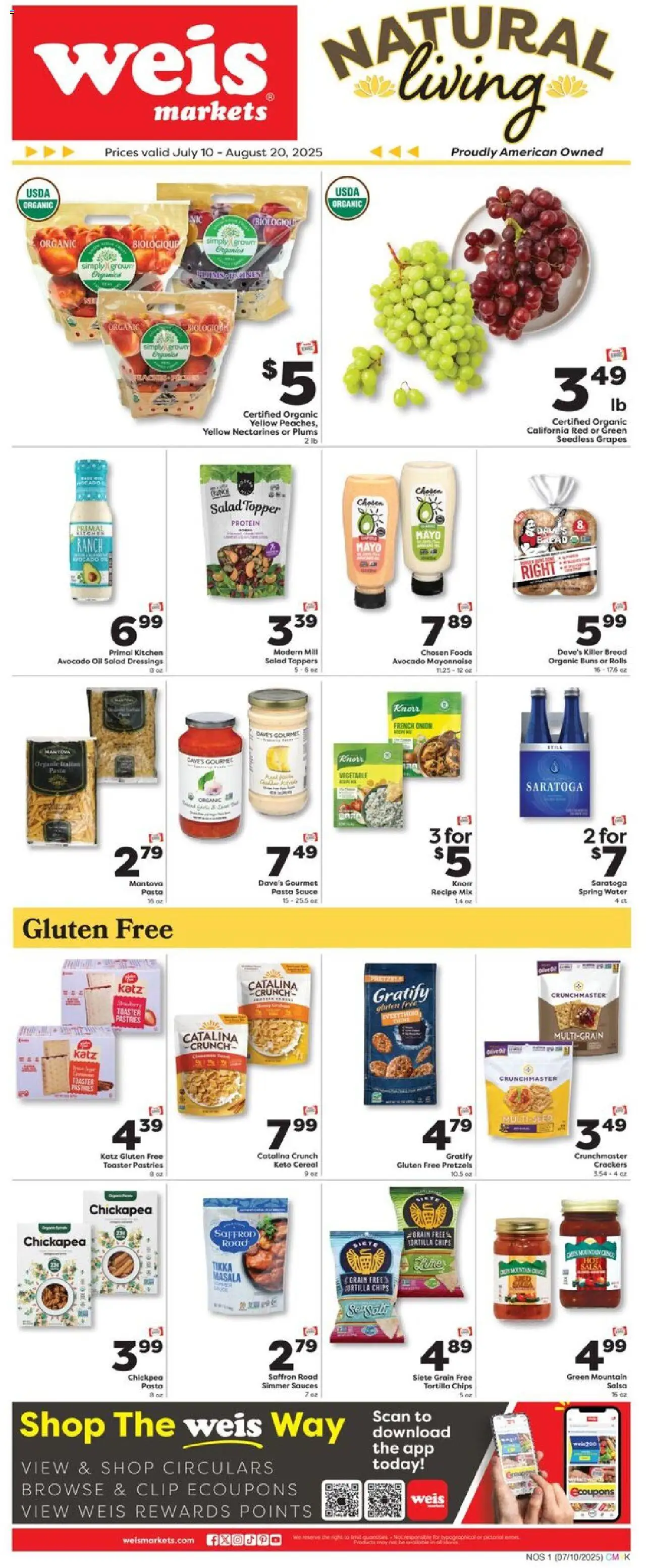 Weis Monthly Ad - page 1- valid from 07/10/2025