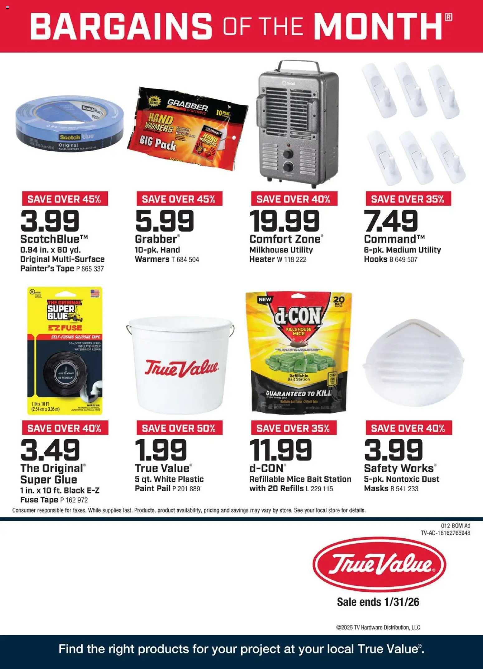 True Value January Bargains of the Month - page 1- valid from 01/01/2026