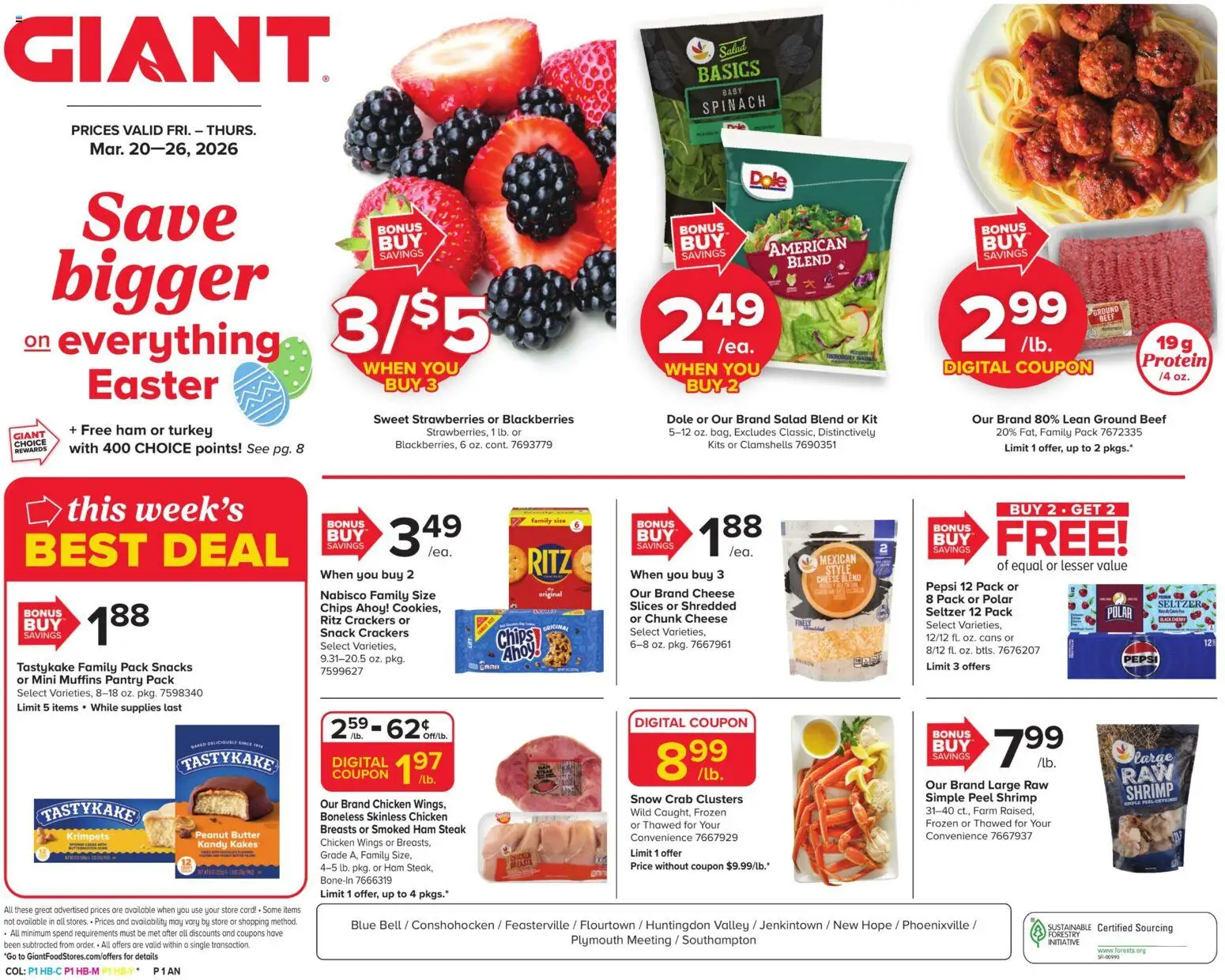 Giant Weekly Ad - page 1- valid from 03/20/2026