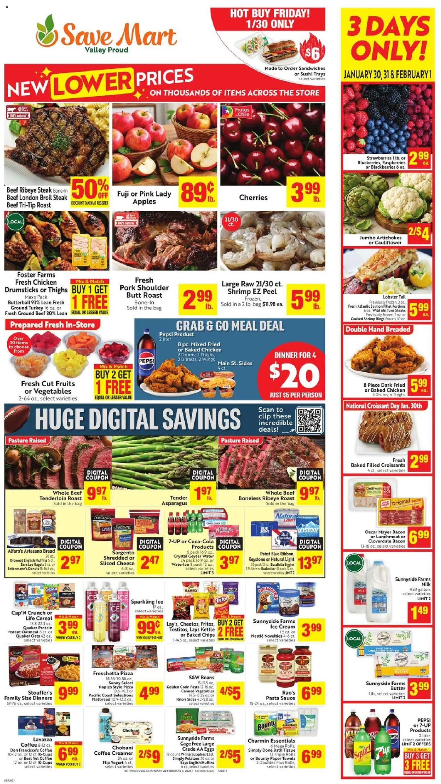 Save Mart Weekly - CA - page 1- valid from 01/28/2026
