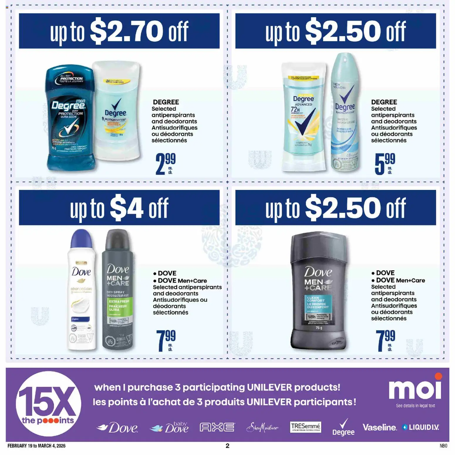 Jean Coutu - Unilever Booklet - page 4- valid from Feb 19, 2026