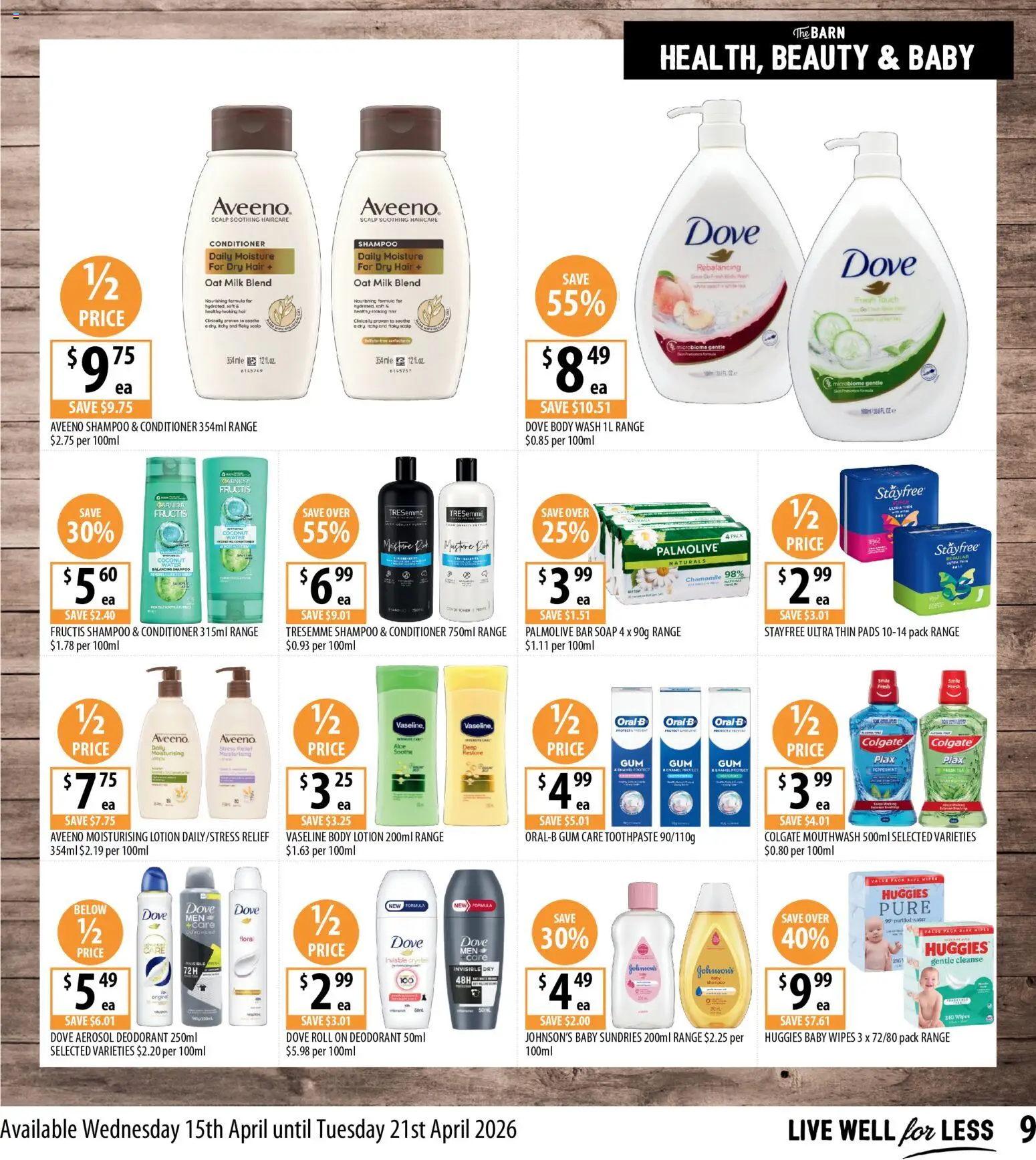 Supabarn catalogue  - page 9- valid from 15/04/2026