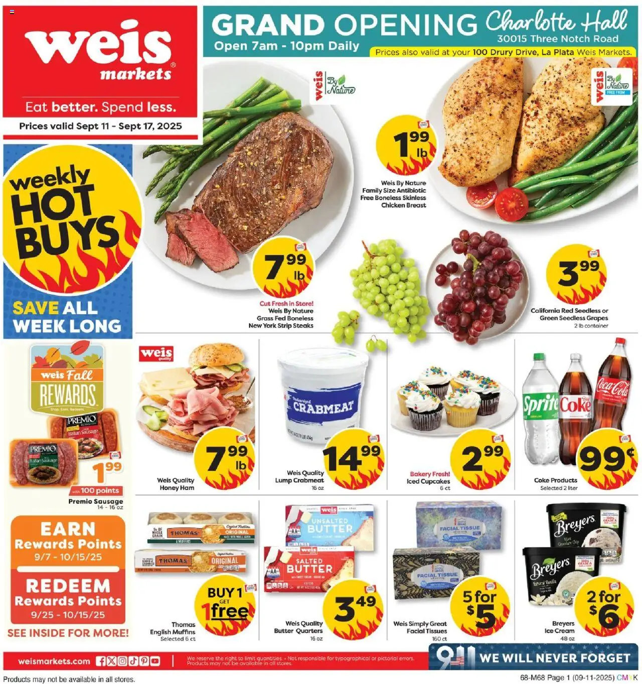 Weis Weekly Circular - MD - page 1- valid from 09/11/2025