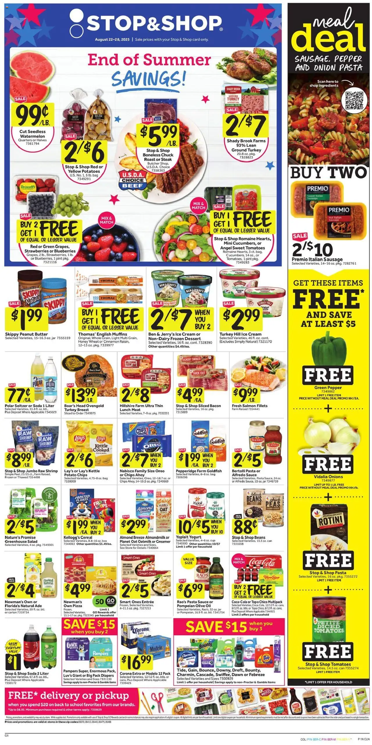 Stop & Shop Weekly Ad - page 1- valid from 08/22/2025