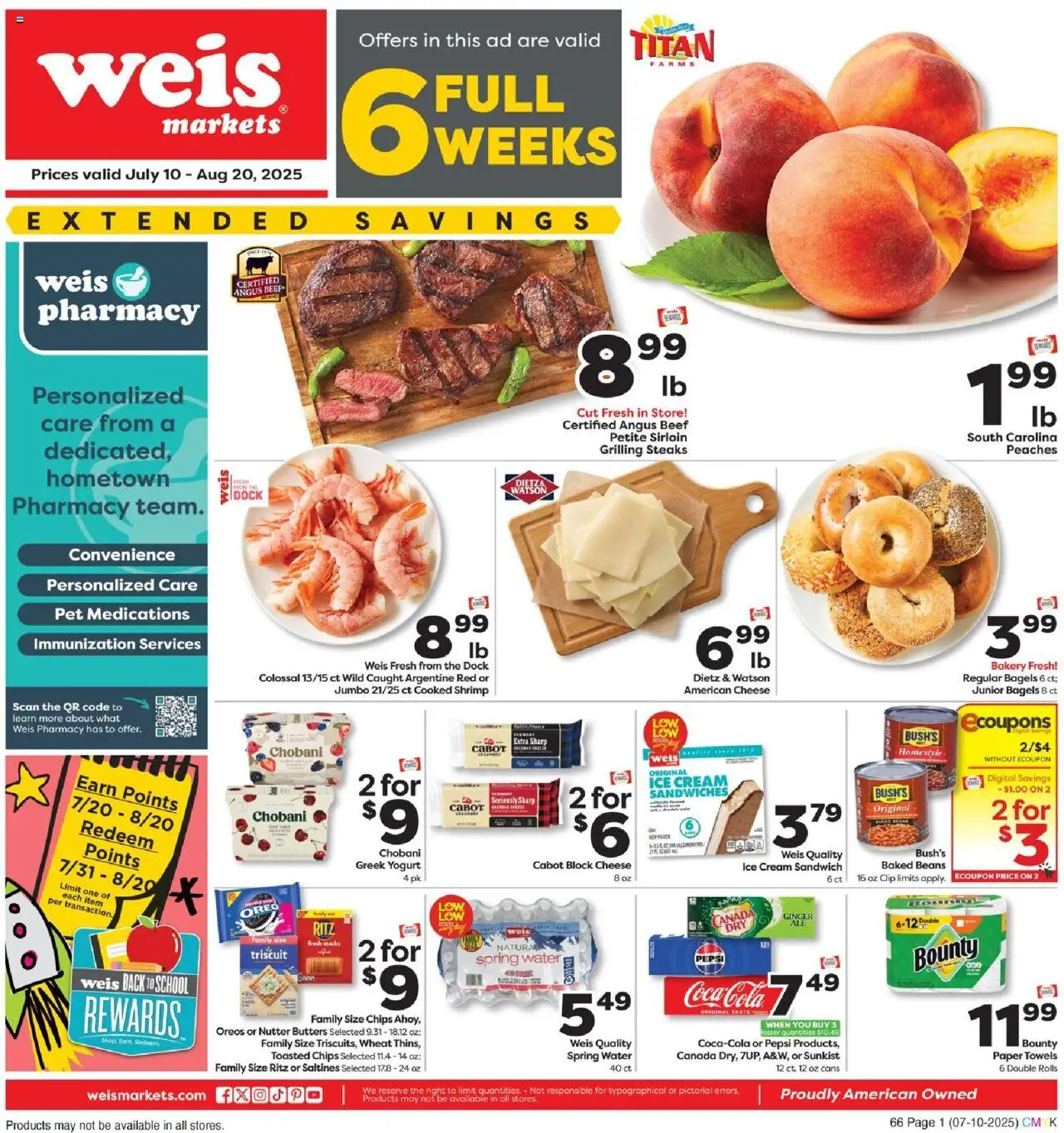 Weis Monthly Ad - NJ - page 1- valid from 07/10/2025