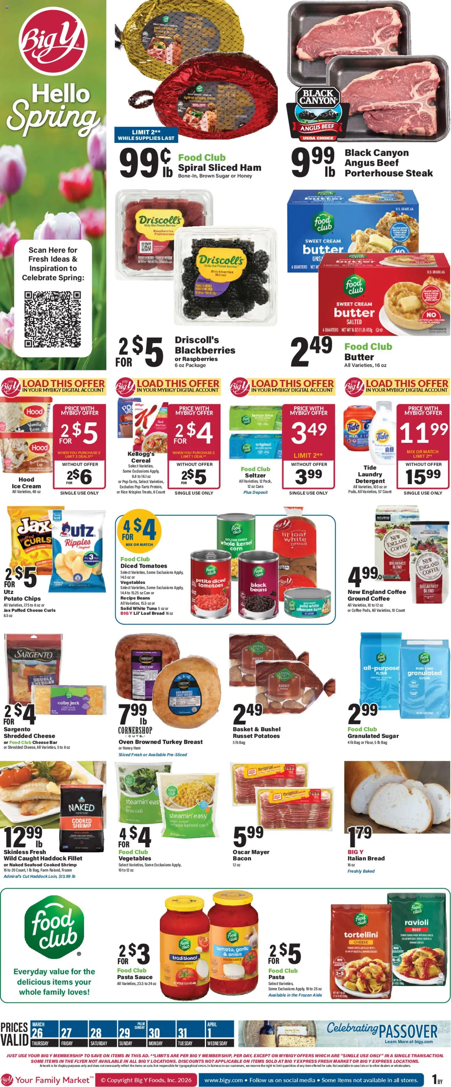 Big Y Weekly Ad - page 1- valid from 03/26/2026