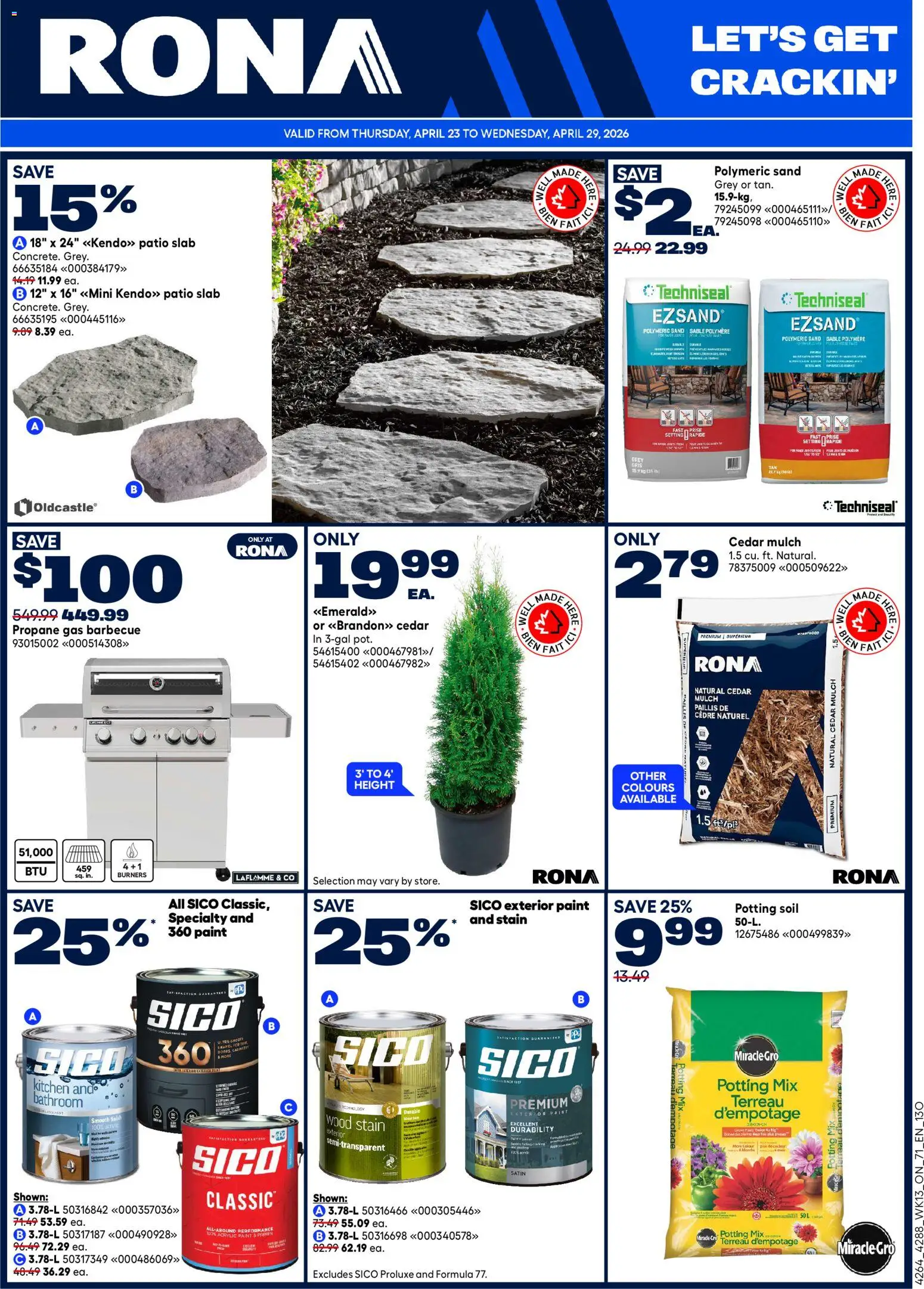 Rona weekly flyer - page 1- valid from Apr 23, 2026
