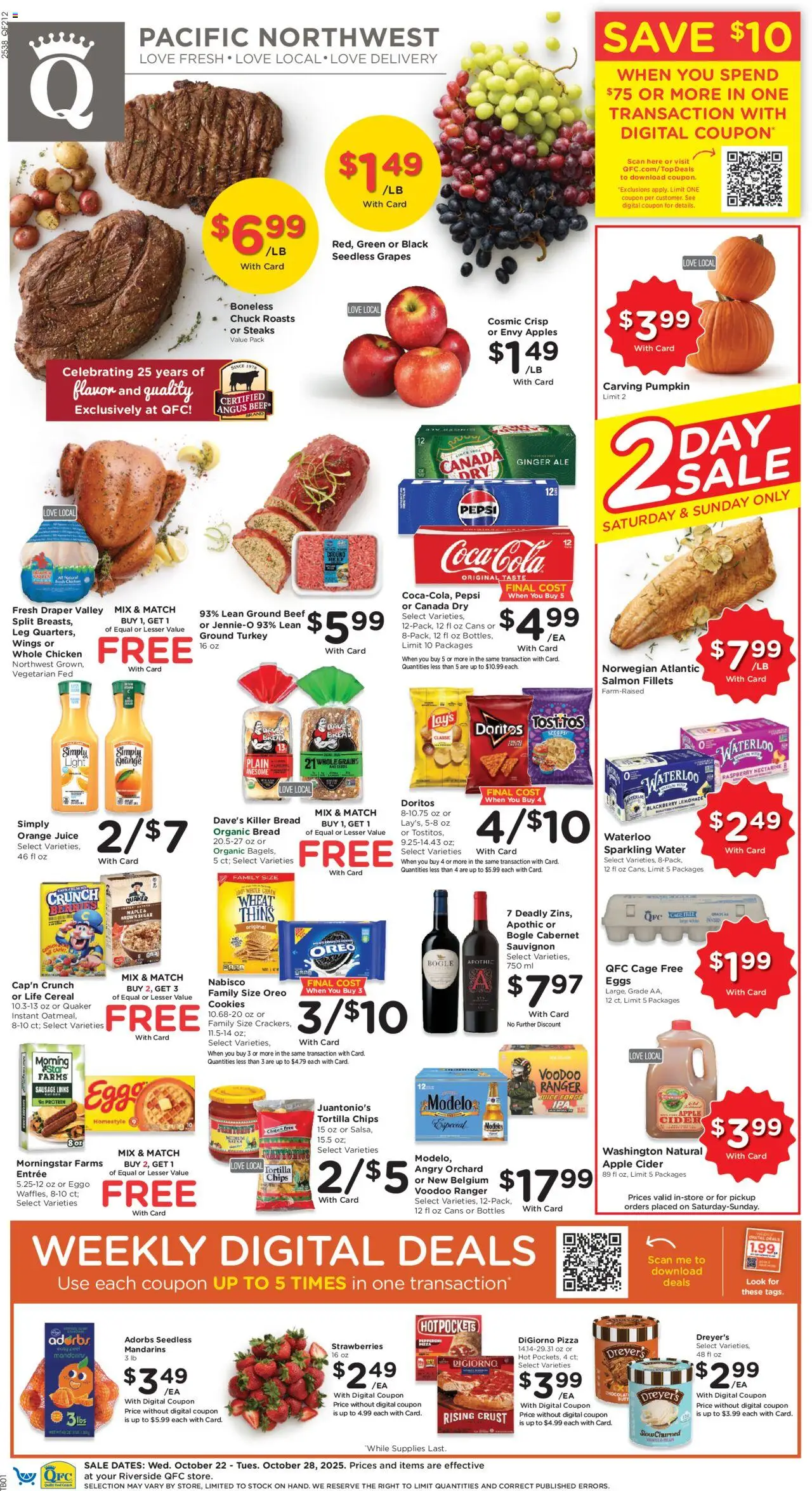 QFC Weekly Ad - WA - page 1- valid from 10/22/2025