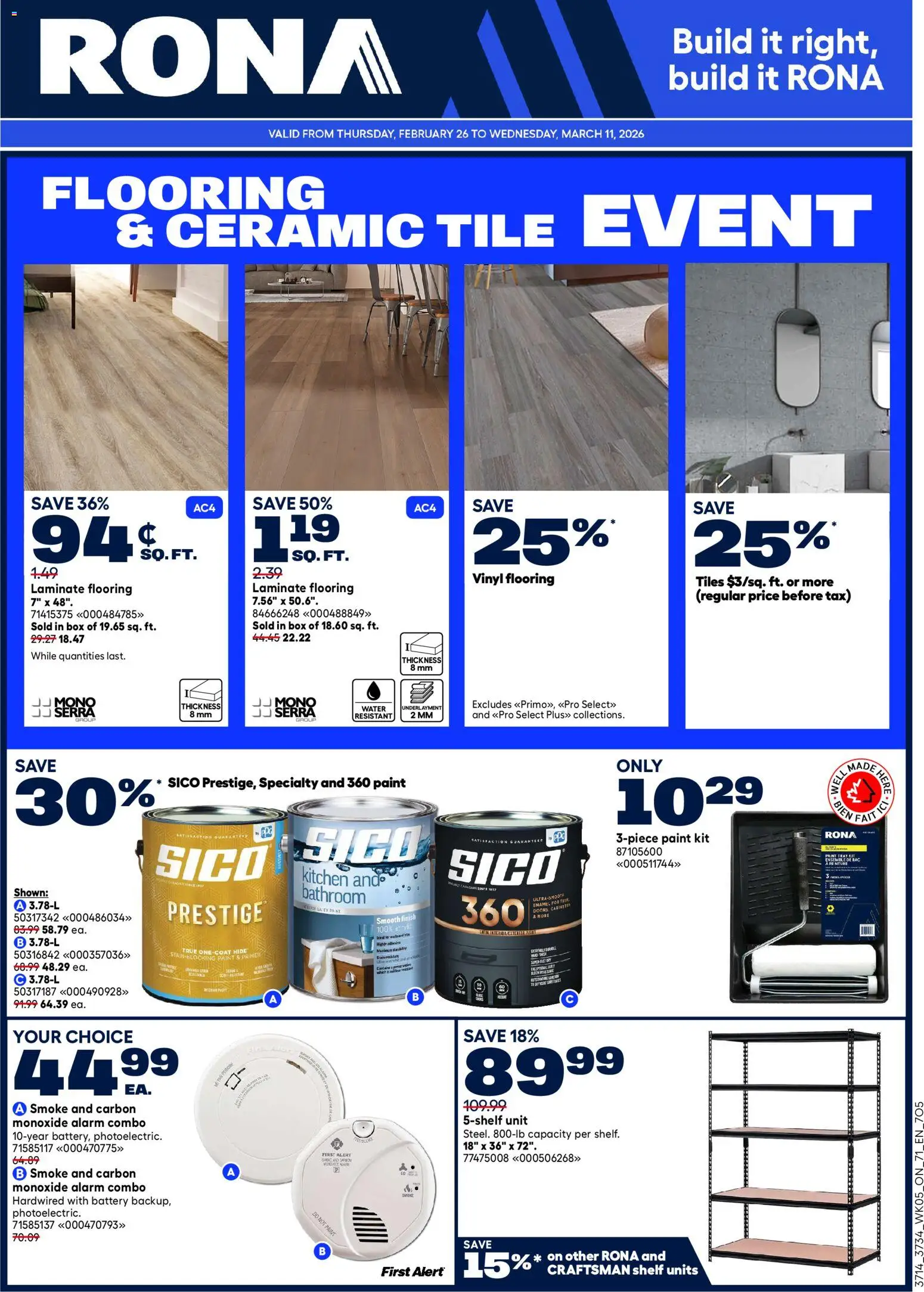 Rona weekly flyer - page 1- valid from Feb 26, 2026