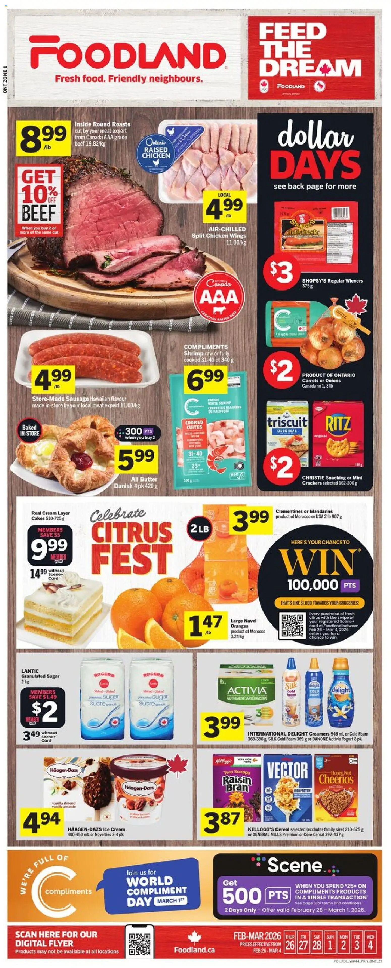 Foodland weekly flyer / circulaire - page 1- valid from Feb 26, 2026