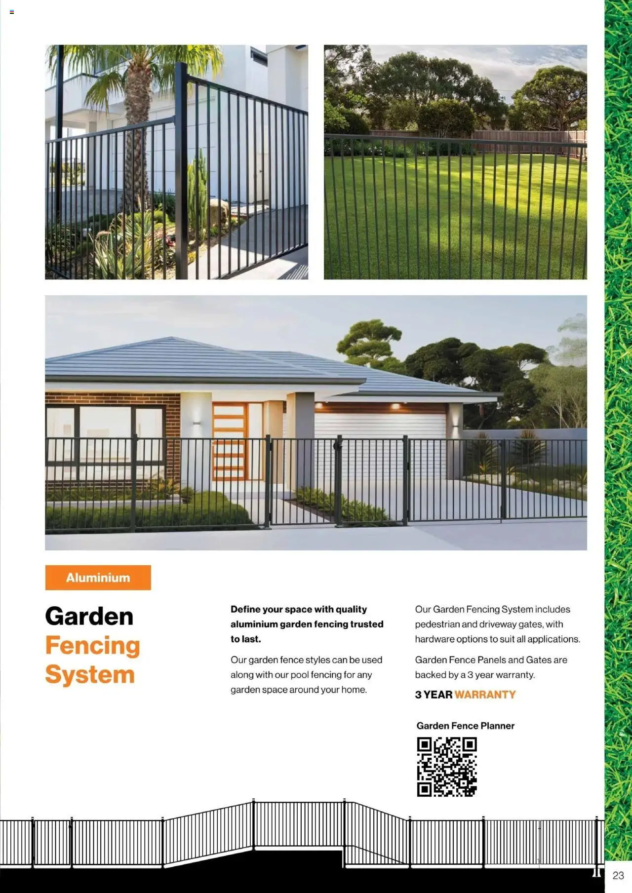 Bunnings Warehouse - Protectoral Aluminium and Glass Fencing Brochure - page 23- valid from 22/09/2025
