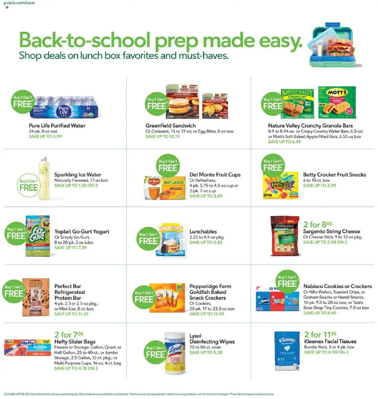 Publix Weekly Ad - page 2- valid from 07/23/2025