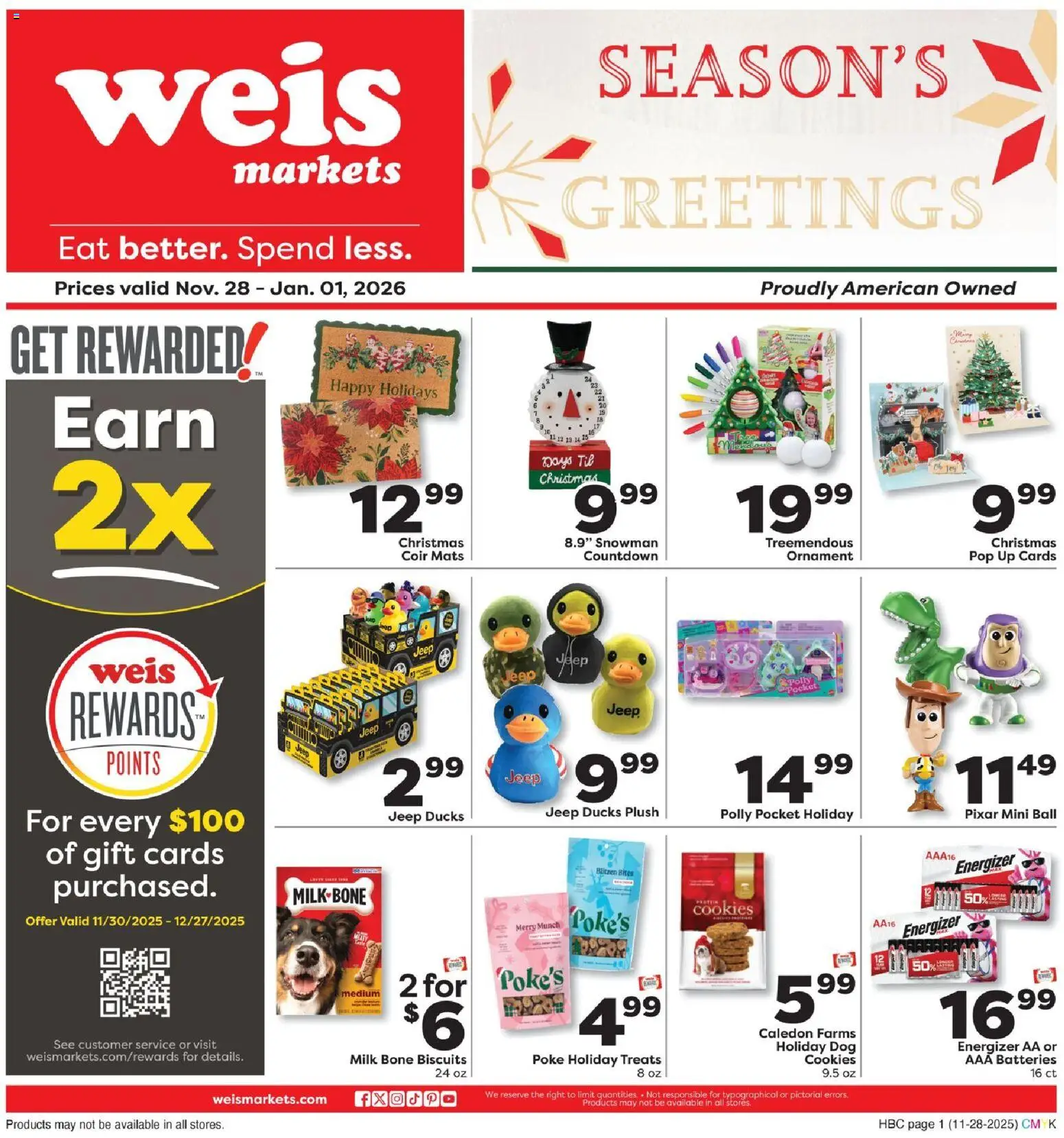 Weis Ad - page 1- valid from 11/28/2025