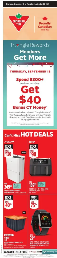 Preview Canadian Tire weekly flyer / circulaire valid from Sep 18, 2025