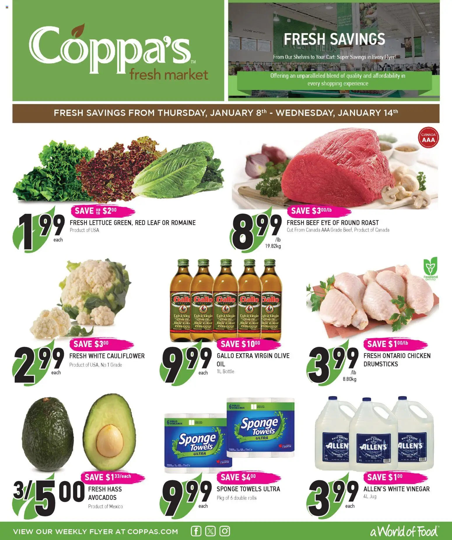 Coppas Fresh Market weekly flyer / circulaire - page 1- valid from Jan 8, 2026