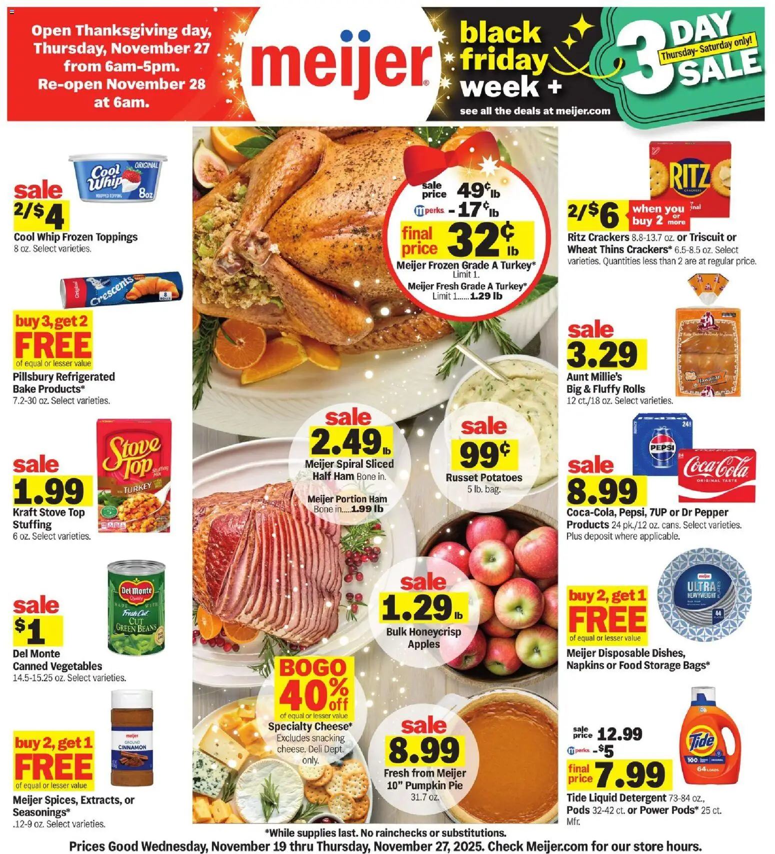 Meijer Weekly Ad - page 1- valid from 11/19/2025