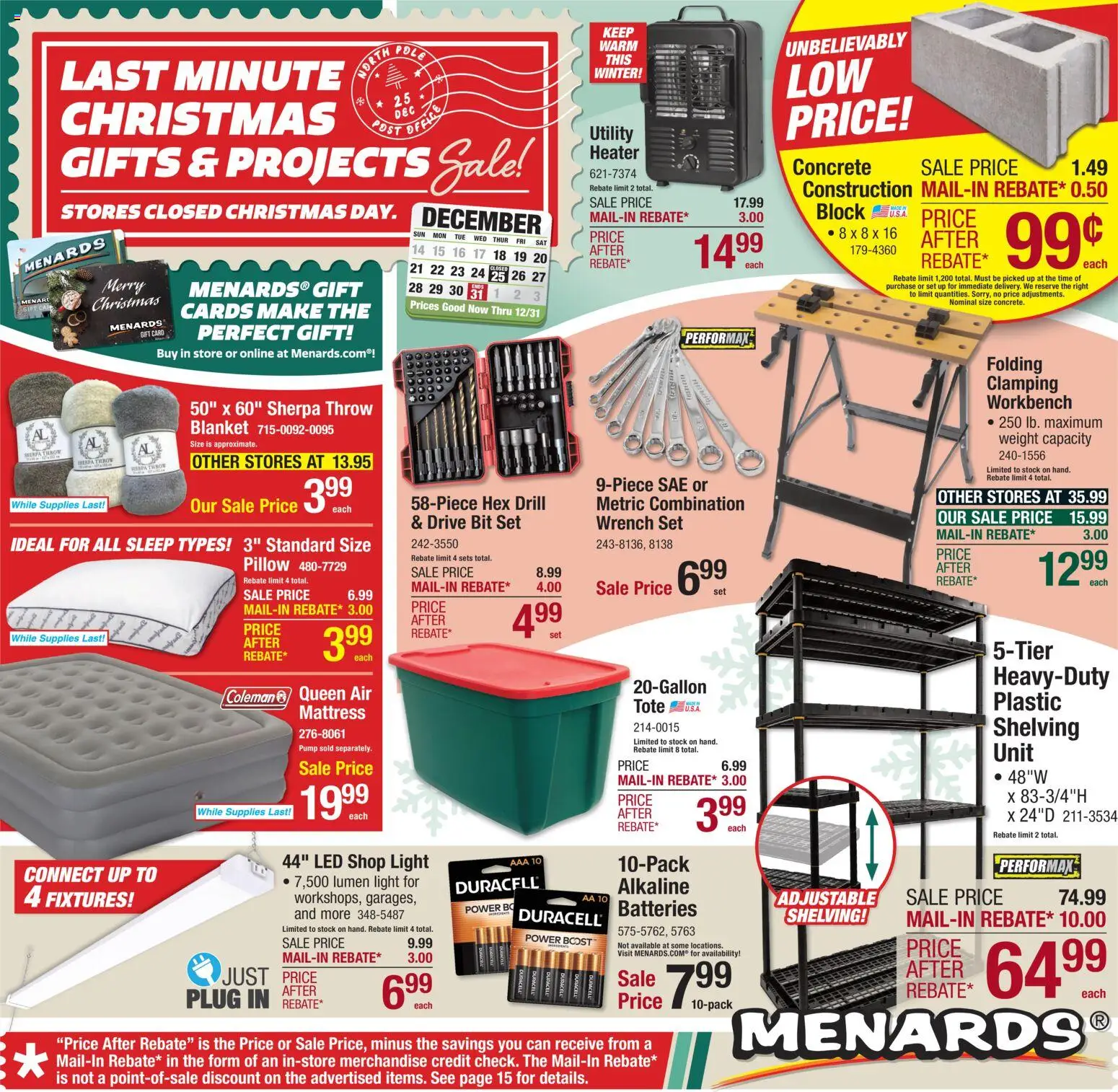 Menards Weekly Ad - page 1- valid from 12/17/2025