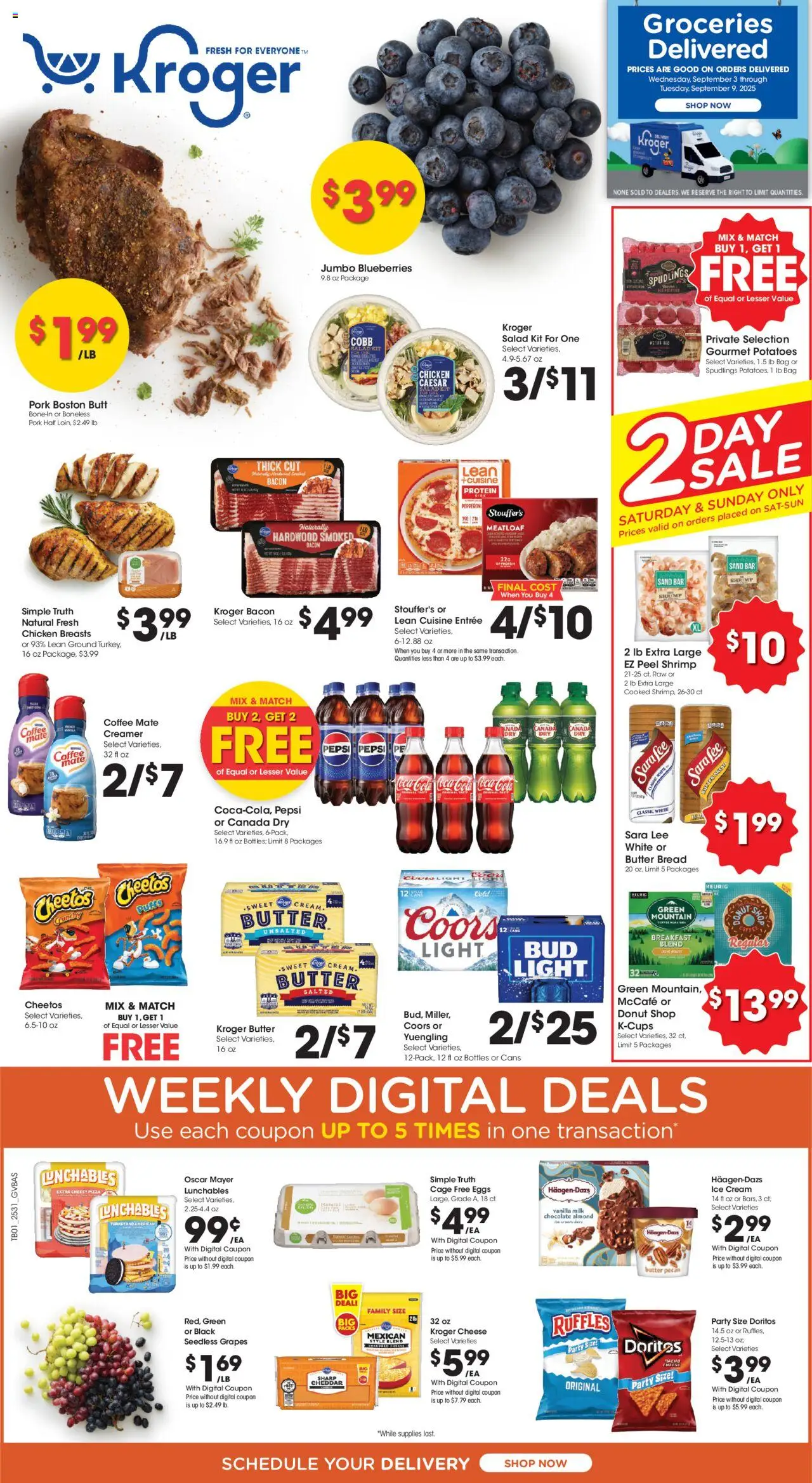 Kroger Weekly Ad - page 1- valid from 09/03/2025