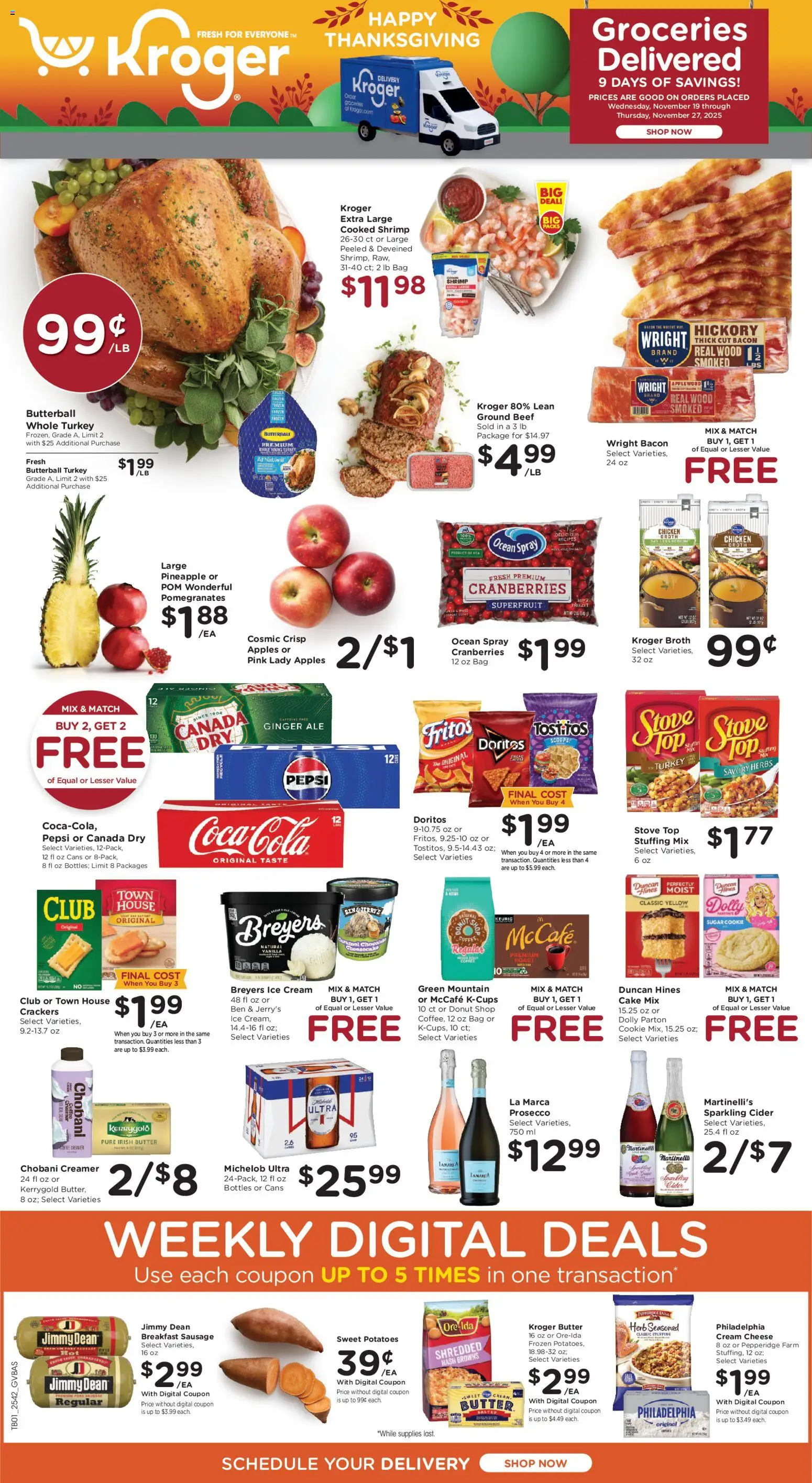 Kroger Ad - page 1- valid from 11/19/2025