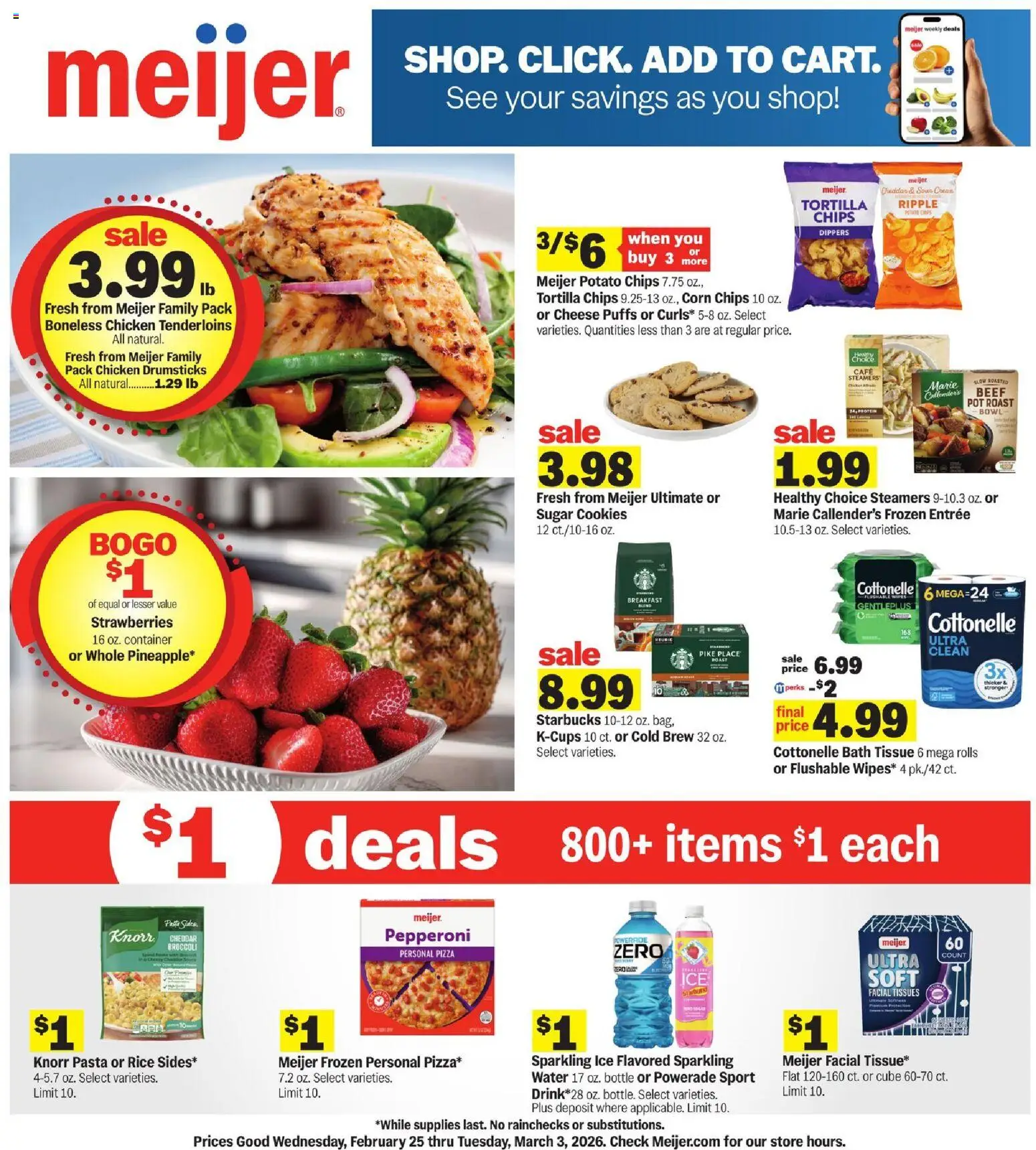 Meijer Weekly Ad - page 1- valid from 02/25/2026