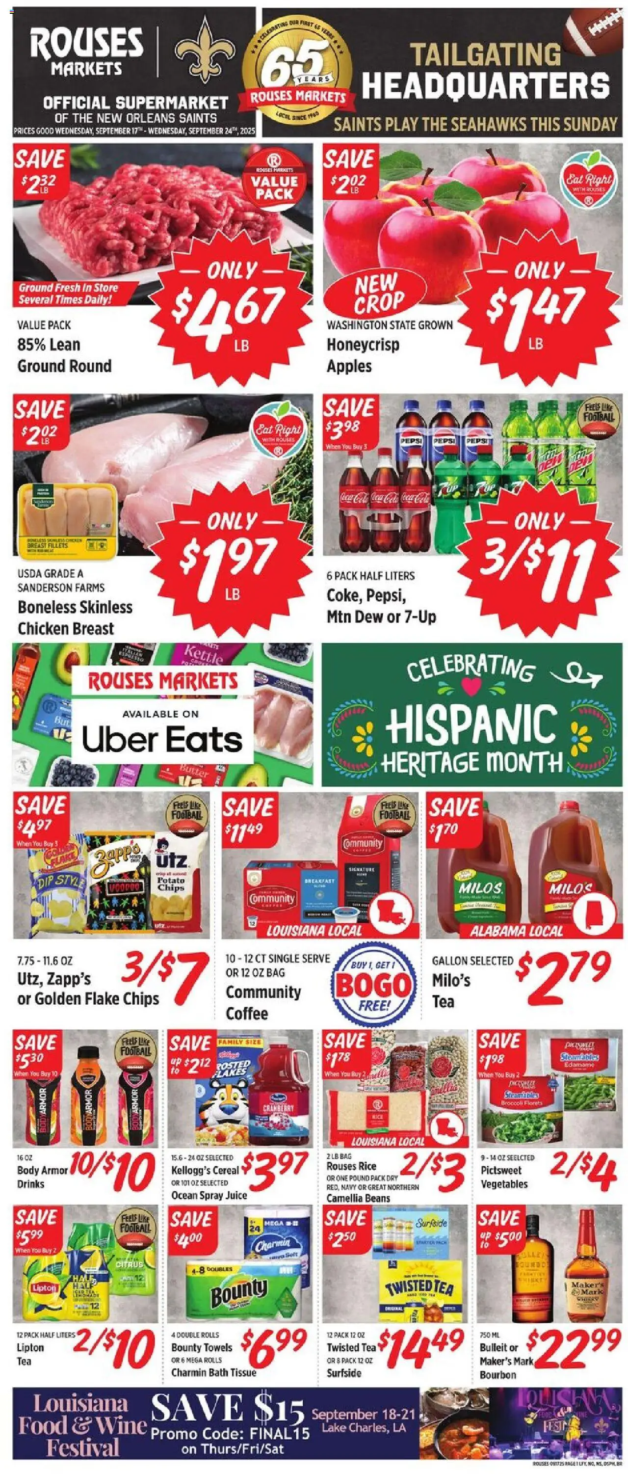 Rouses Weekly Ad - LA - page 1- valid from 09/17/2025