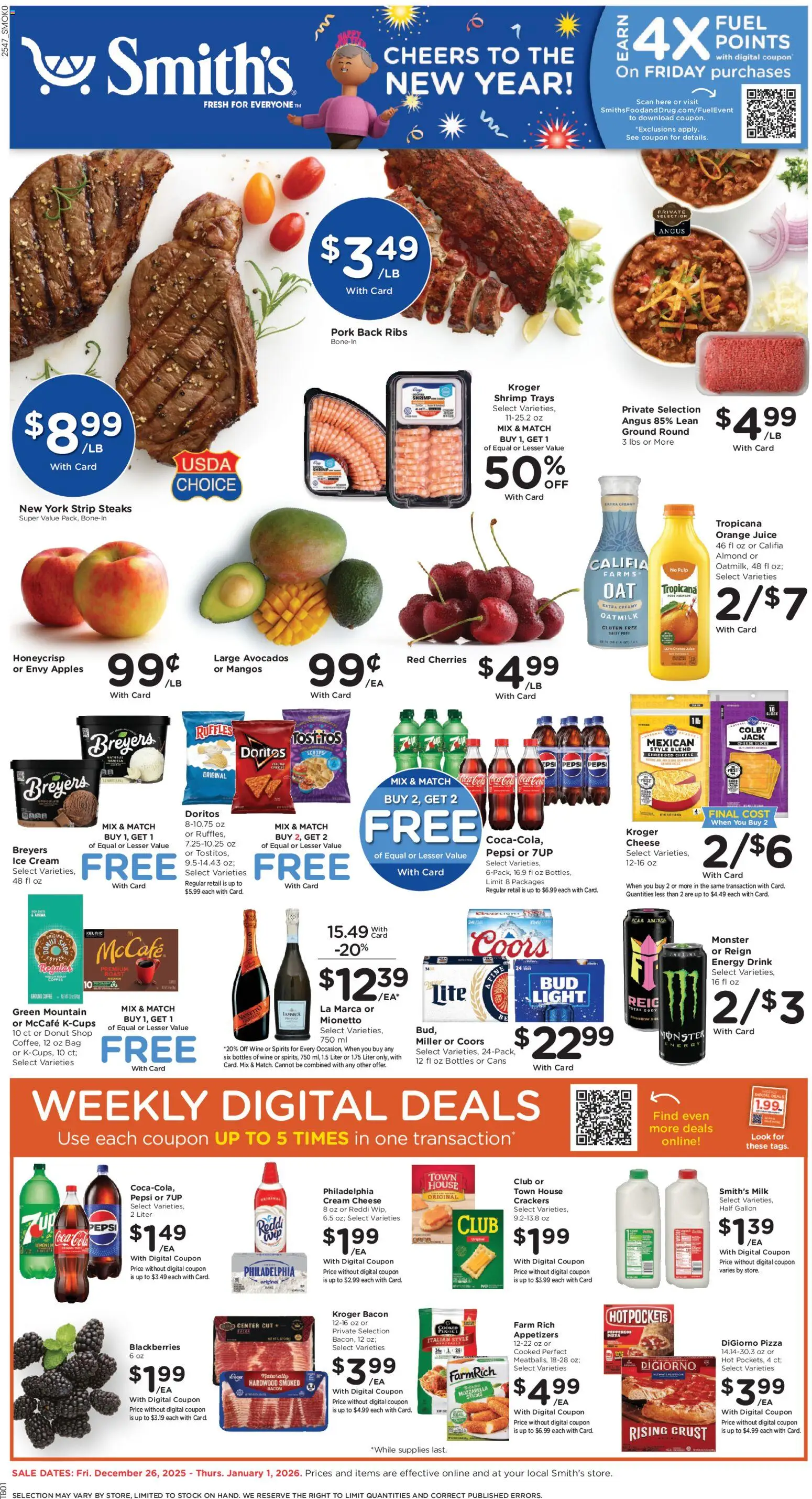 Smith's Weekly Ad - WY - page 1- valid from 12/26/2025