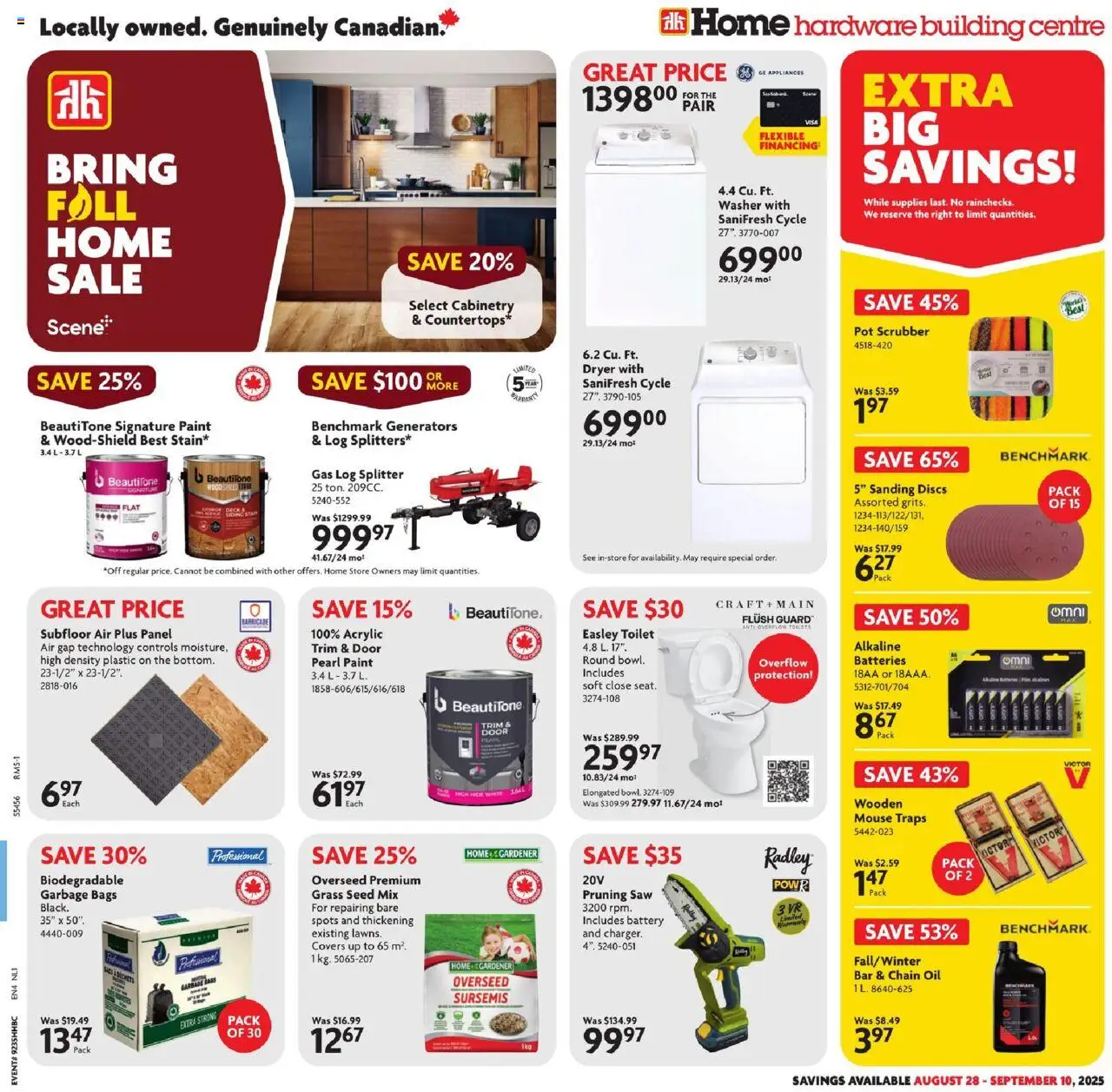Home Hardware weekly flyer / circulaire - page 1- valid from Aug 28, 2025