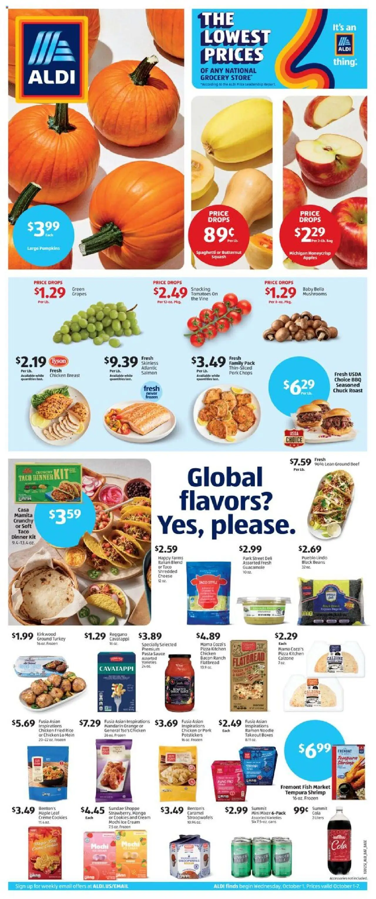Aldi Weekly Ad - page 1- valid from 10/01/2025